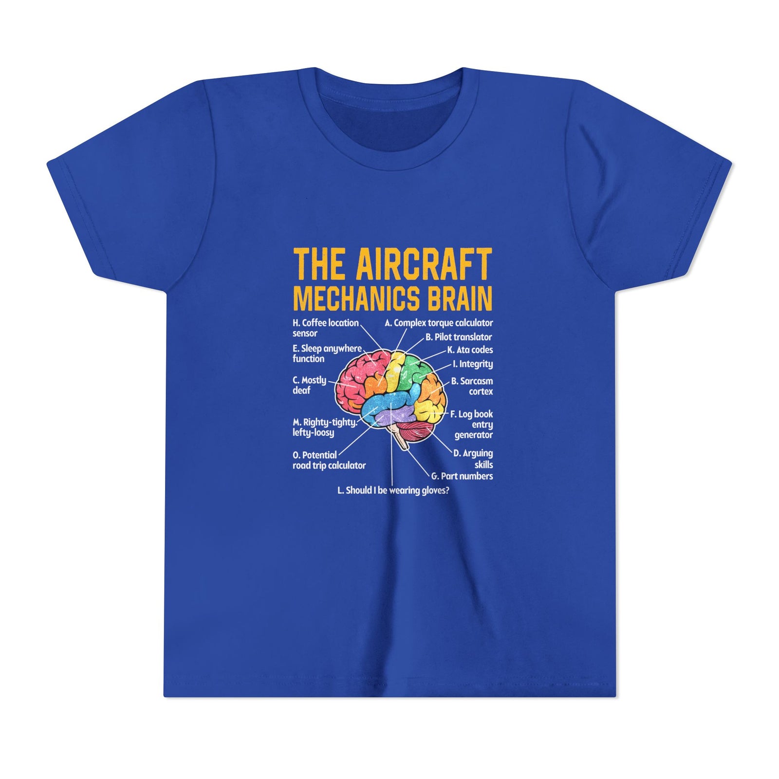 The Aircraft Mechanics Brain  - Unisex Youth Short Sleeve Tee