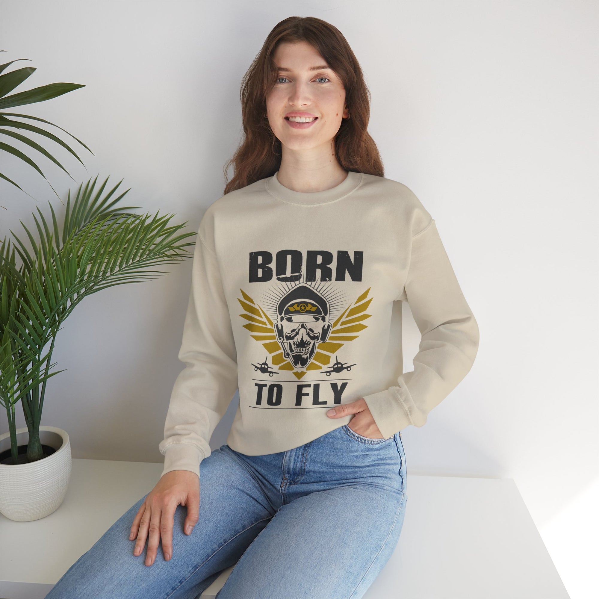 Born To Fly Crewneck Sweatshirt - Travel Inspiring Cozy Apparel