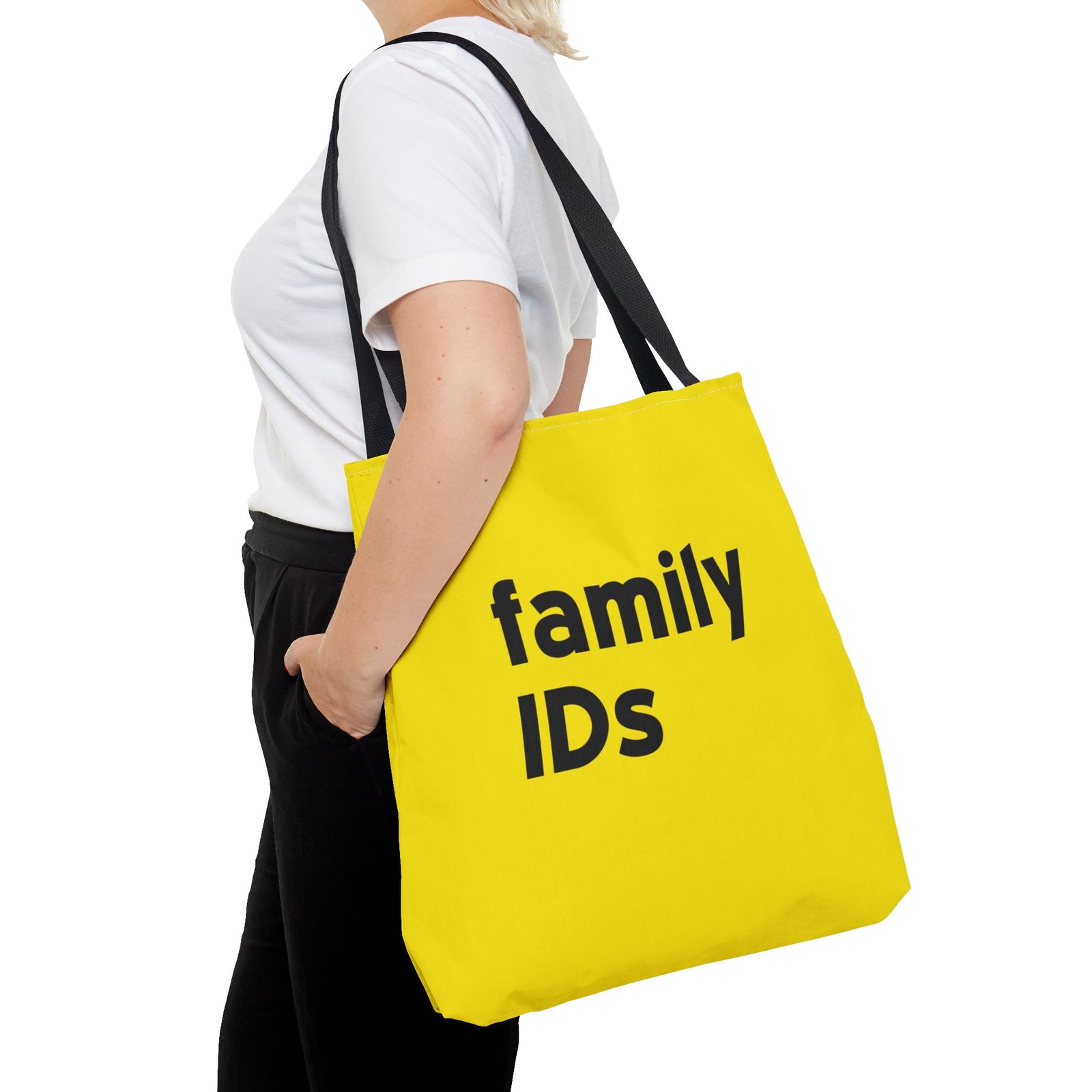 Family Ids Tote Bag — Printed Green Travel Tote