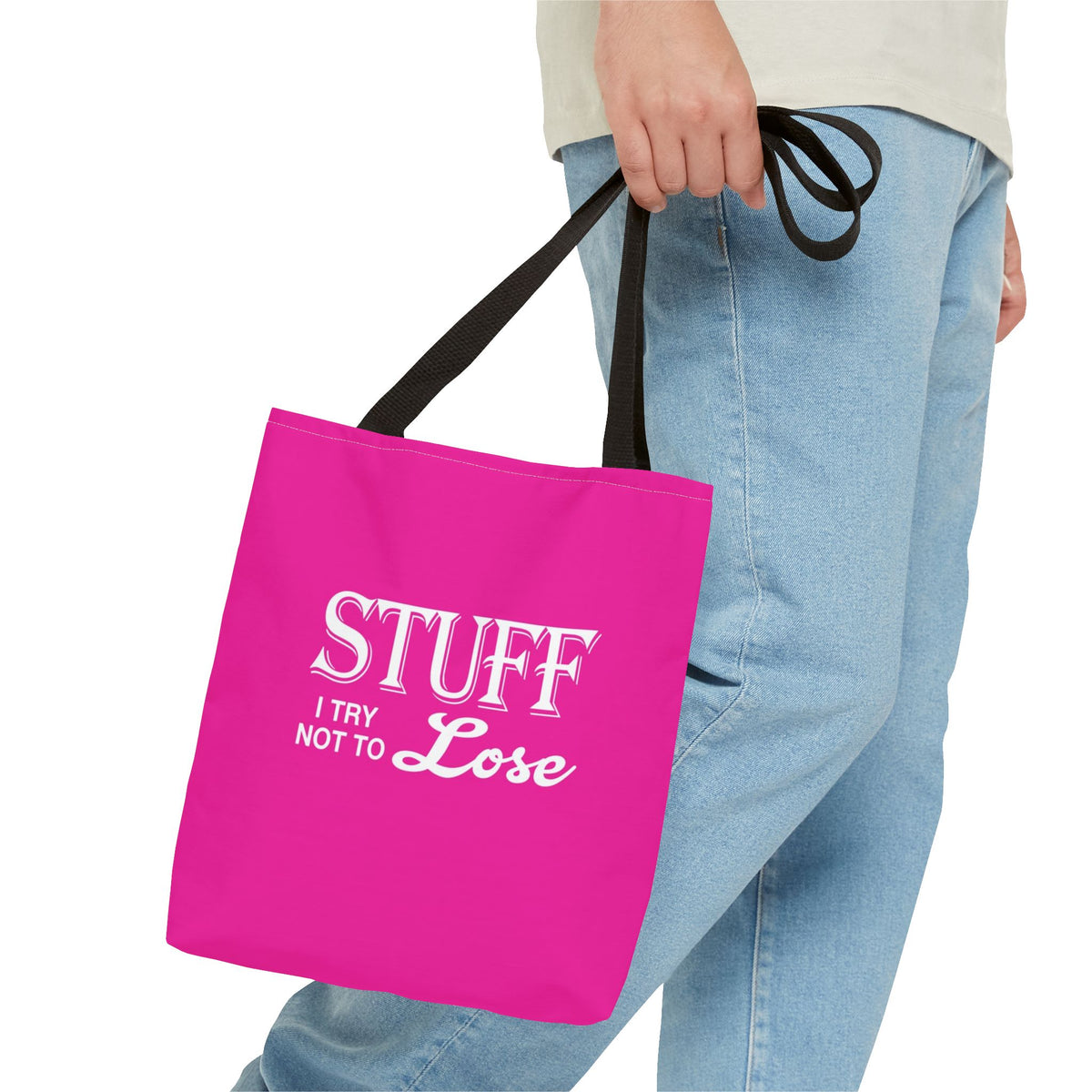 Stuff I Try Not To Lose Tote Bag — Printed Green Travel Tote