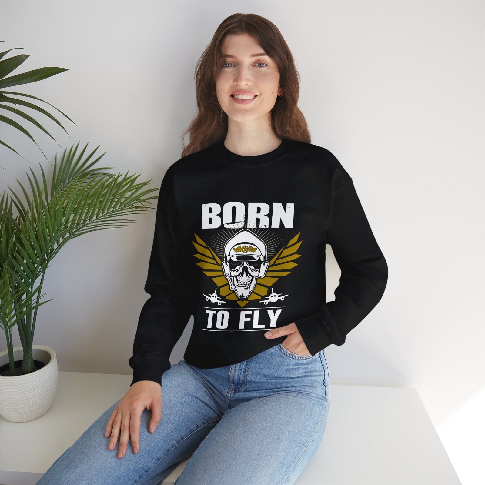 Born To Fly Crewneck Sweatshirt - Travel Inspiring Cozy Apparel
