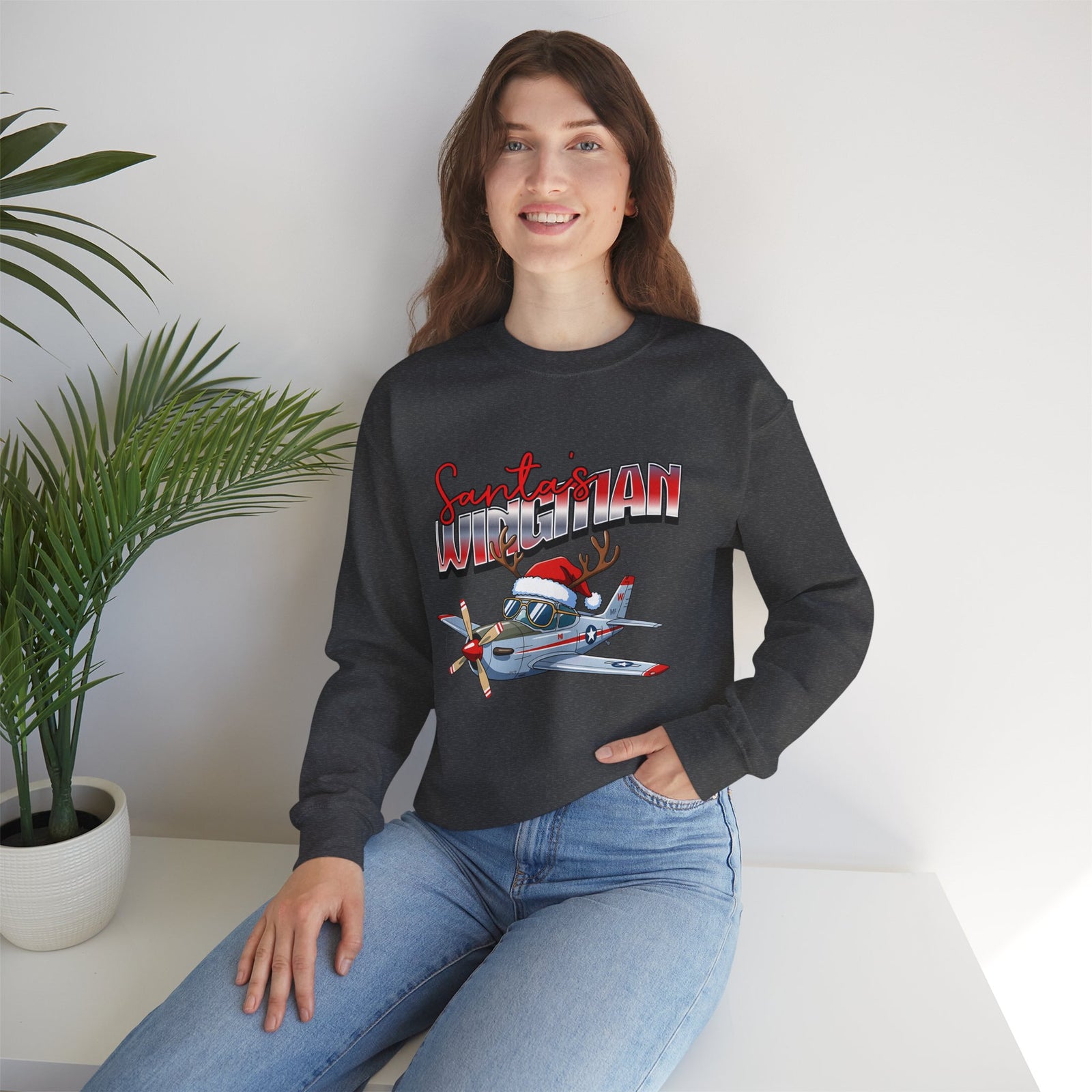 Santa’s wingman Crewneck Sweatshirt - Travel Inspiring Cozy Apparel