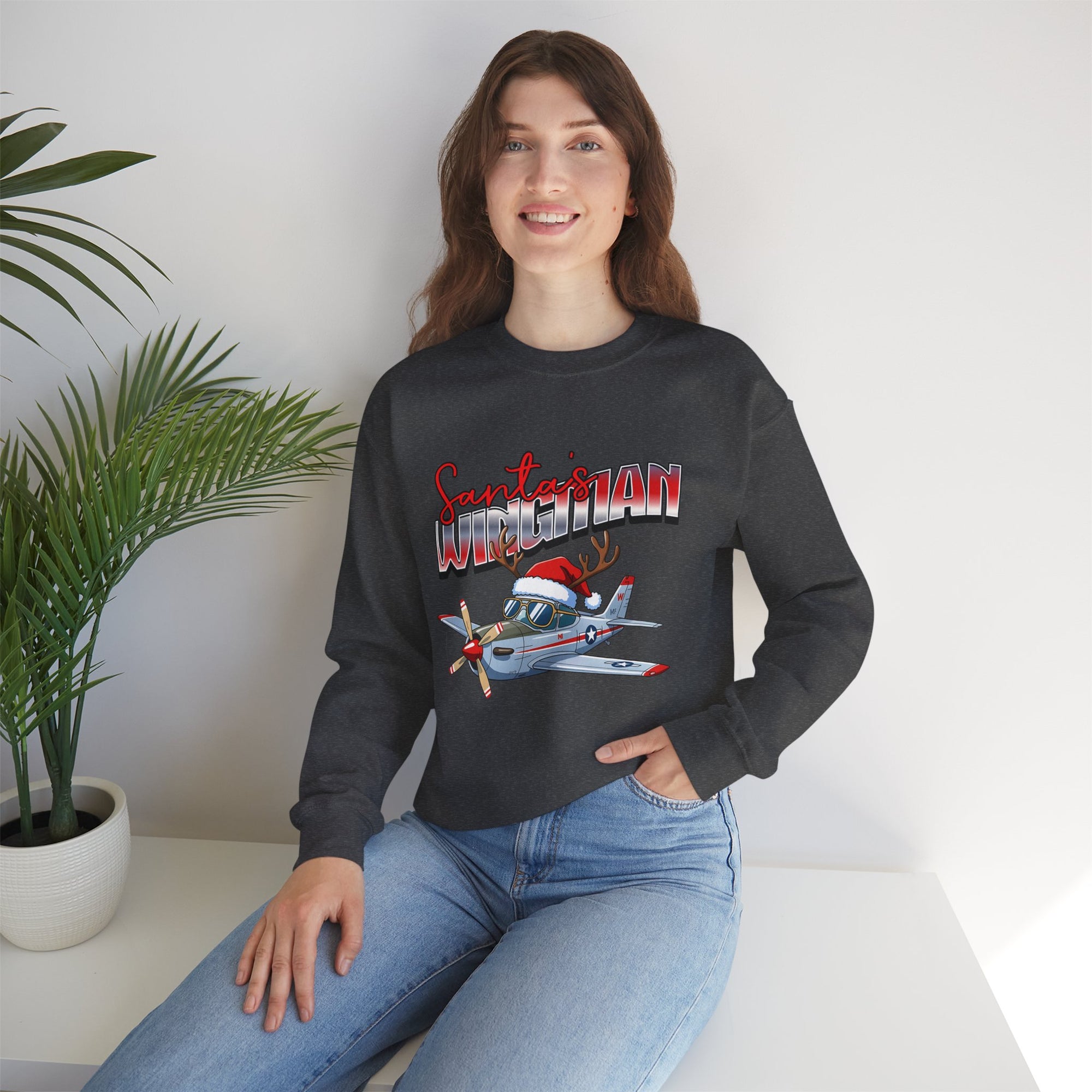 Santa’s wingman Crewneck Sweatshirt - Travel Inspiring Cozy Apparel