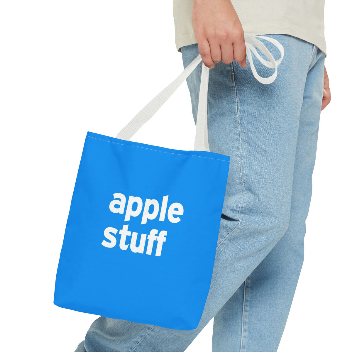 Apple Stuff Tote Bag — Printed Green Travel Tote