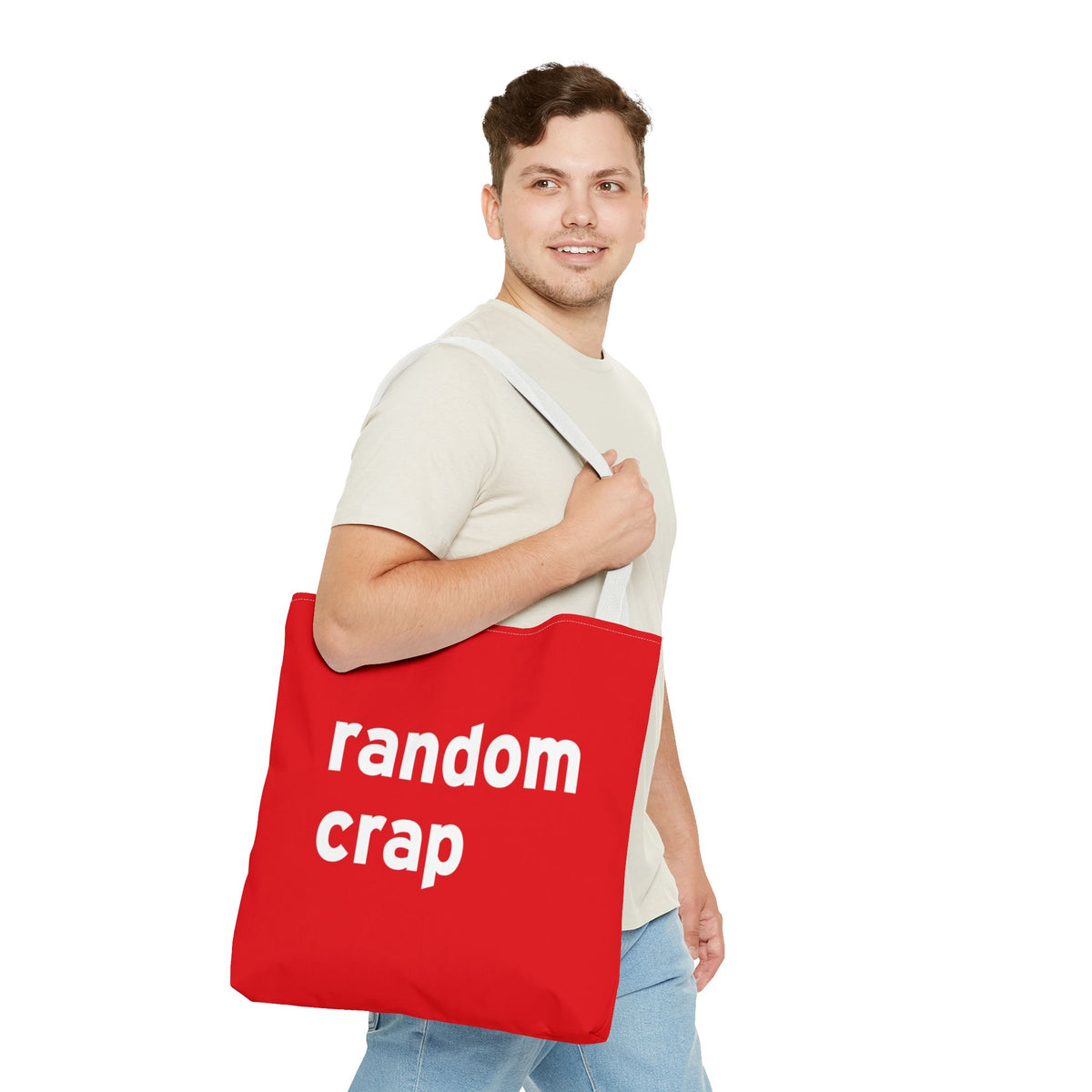 Random Crap Tote Bag — Printed Green Travel Tote