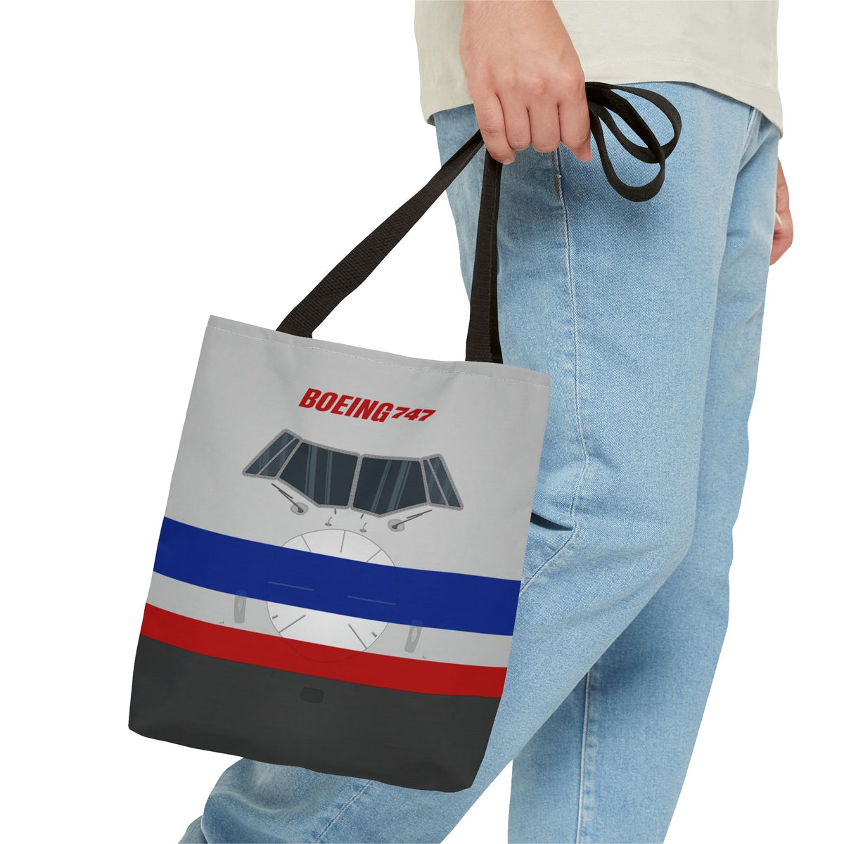 AA 747 Tote Bag — Printed Green Travel Tote