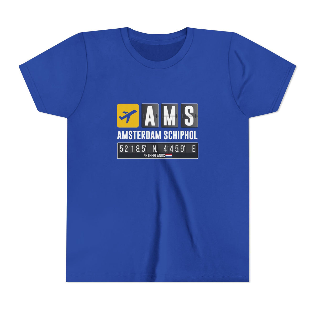 AMS Amsterdam Airport Schiphol    - Unisex Youth Short Sleeve Tee