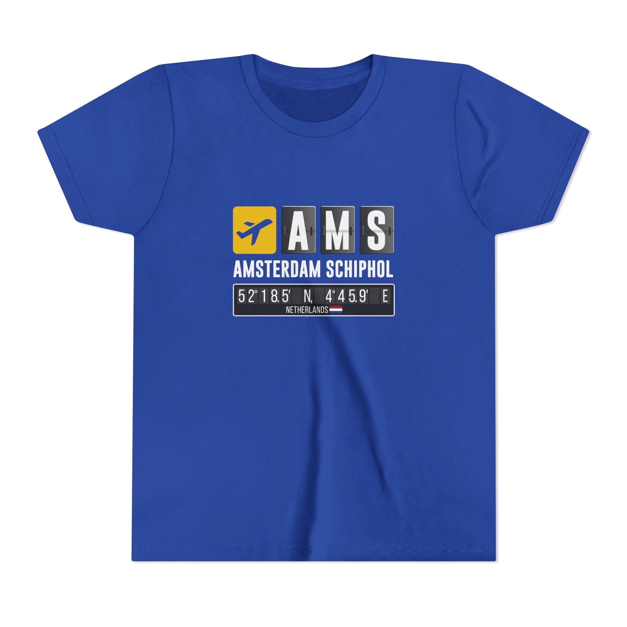 AMS Amsterdam Airport Schiphol    - Unisex Youth Short Sleeve Tee