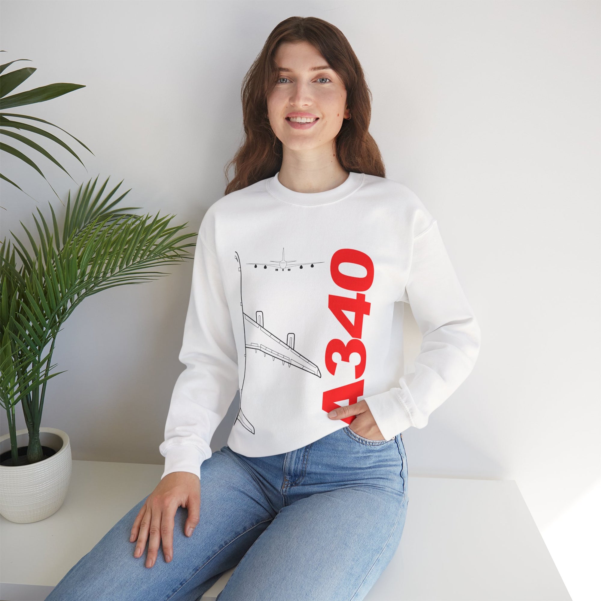 Airbus A340 Crewneck Sweatshirt - Travel Inspiring Cozy Apparel
