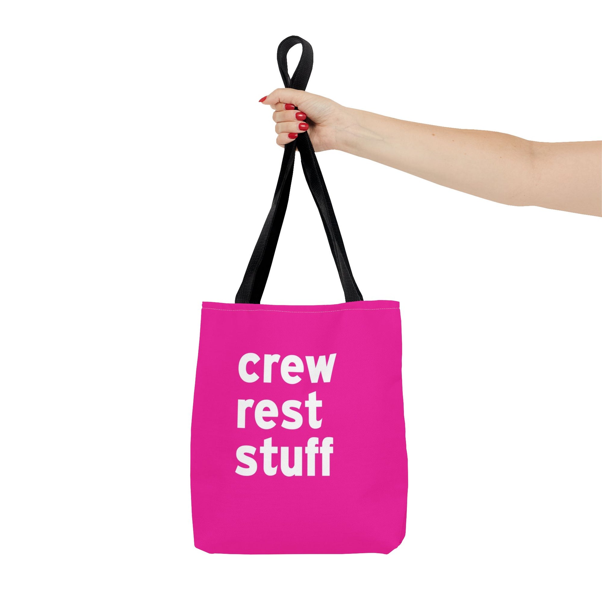 Crew Rest Stuff Tote Bag — Printed Green Travel Tote