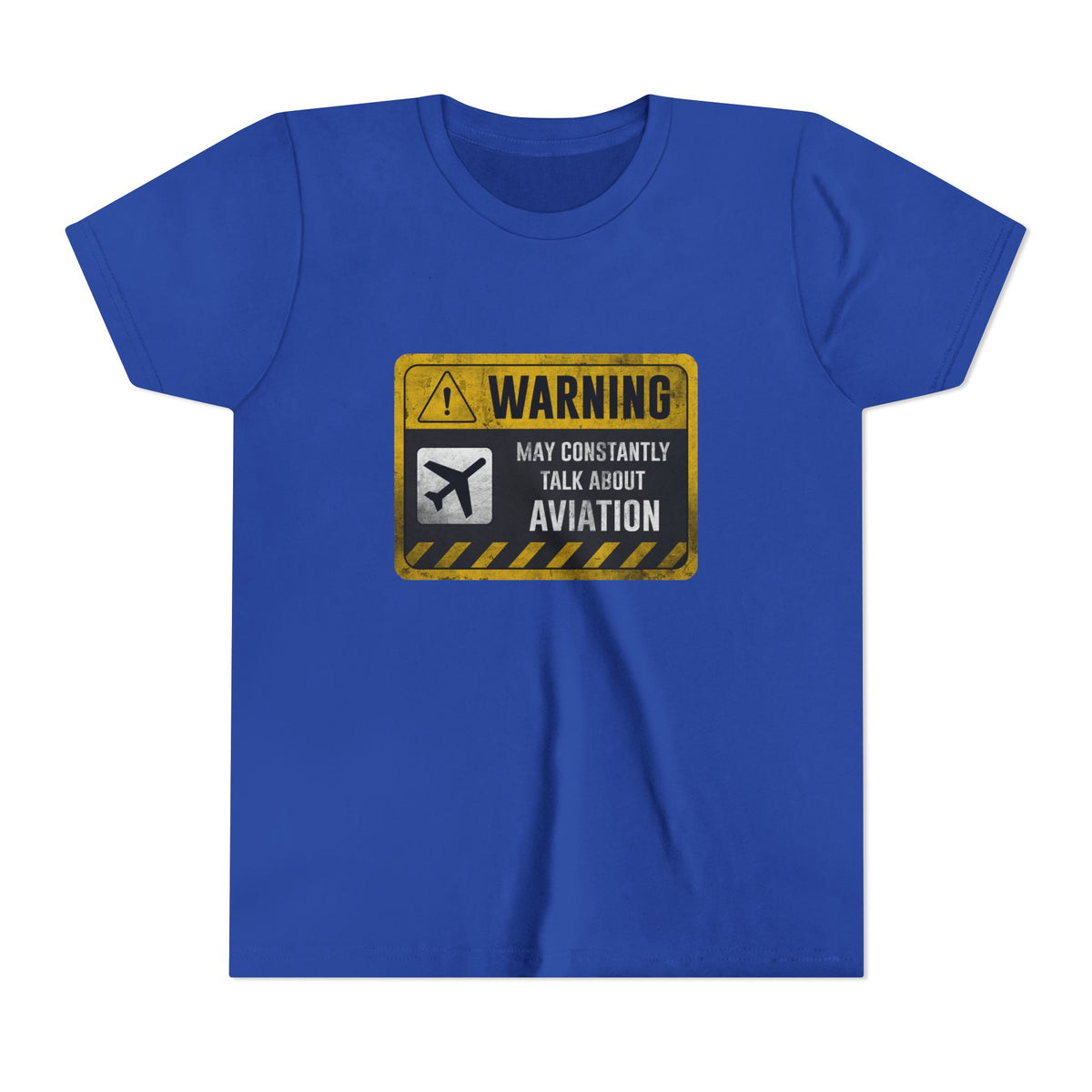 Warning May Constantly Talk About Aviation   - Unisex Youth Short Sleeve Tee