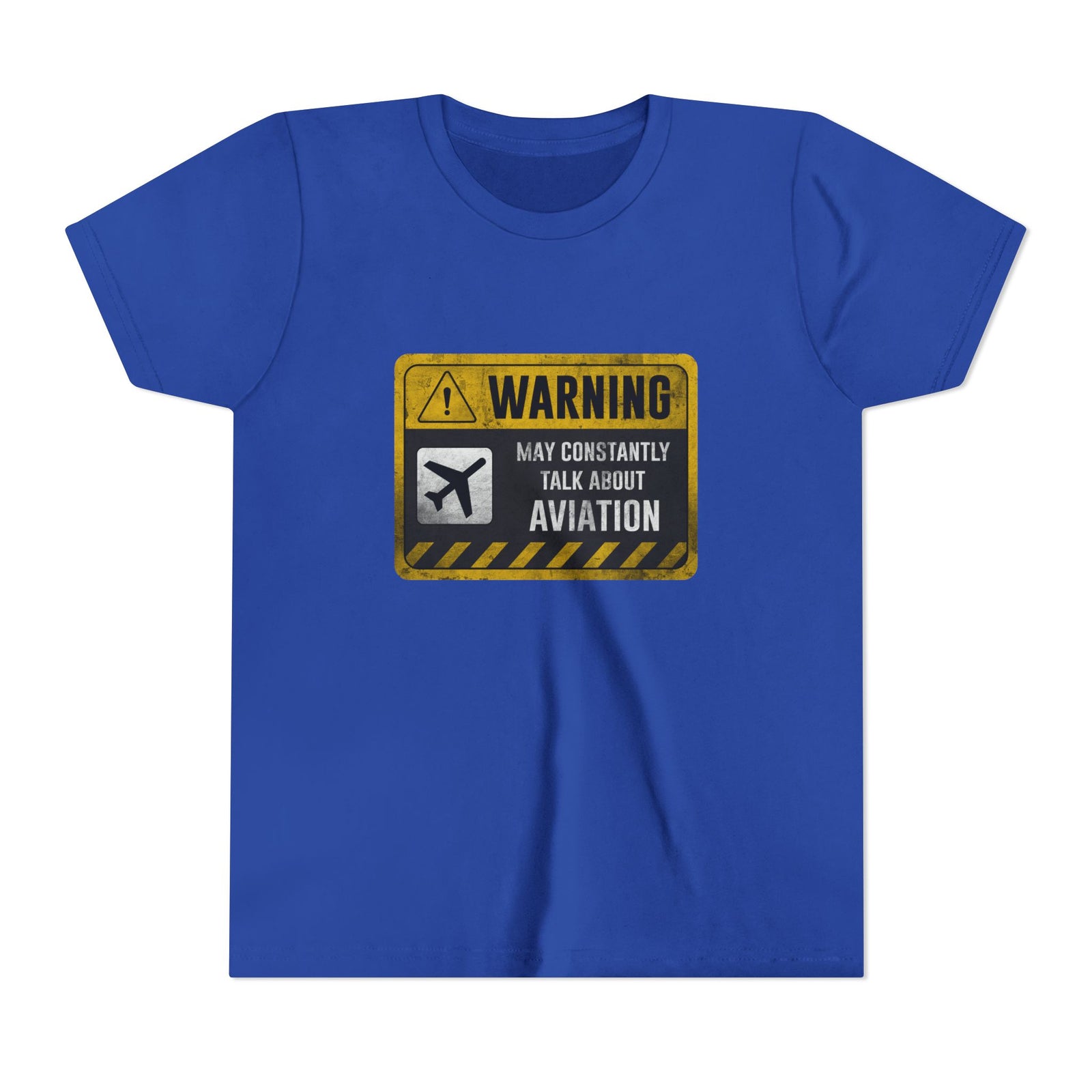 Warning May Constantly Talk About Aviation   - Unisex Youth Short Sleeve Tee