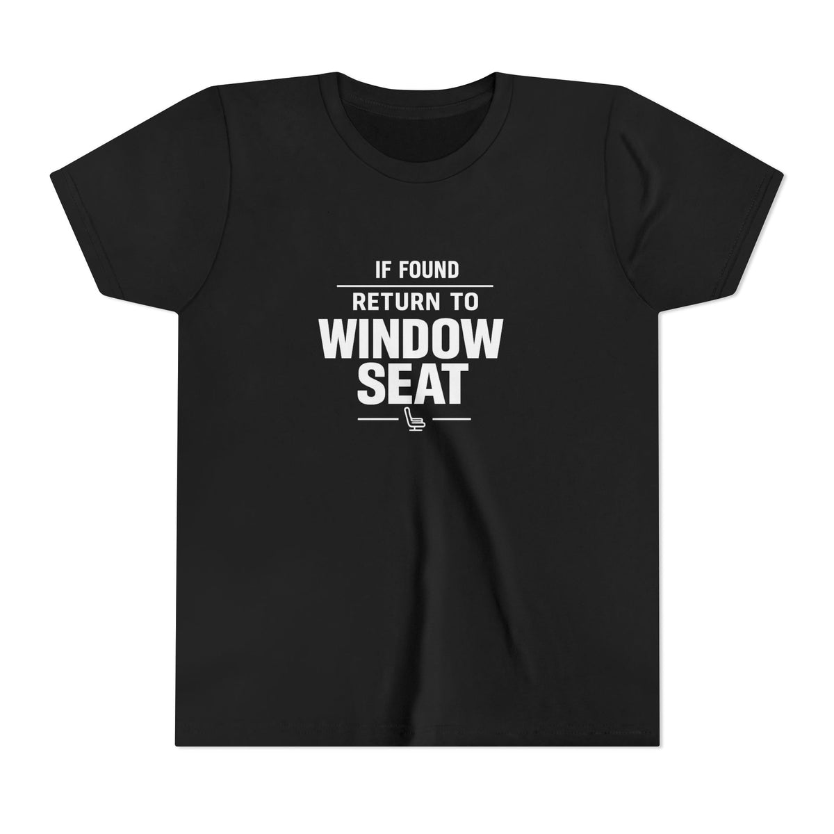 If Found Return to Window Seat - Unisex Youth Short Sleeve Tee