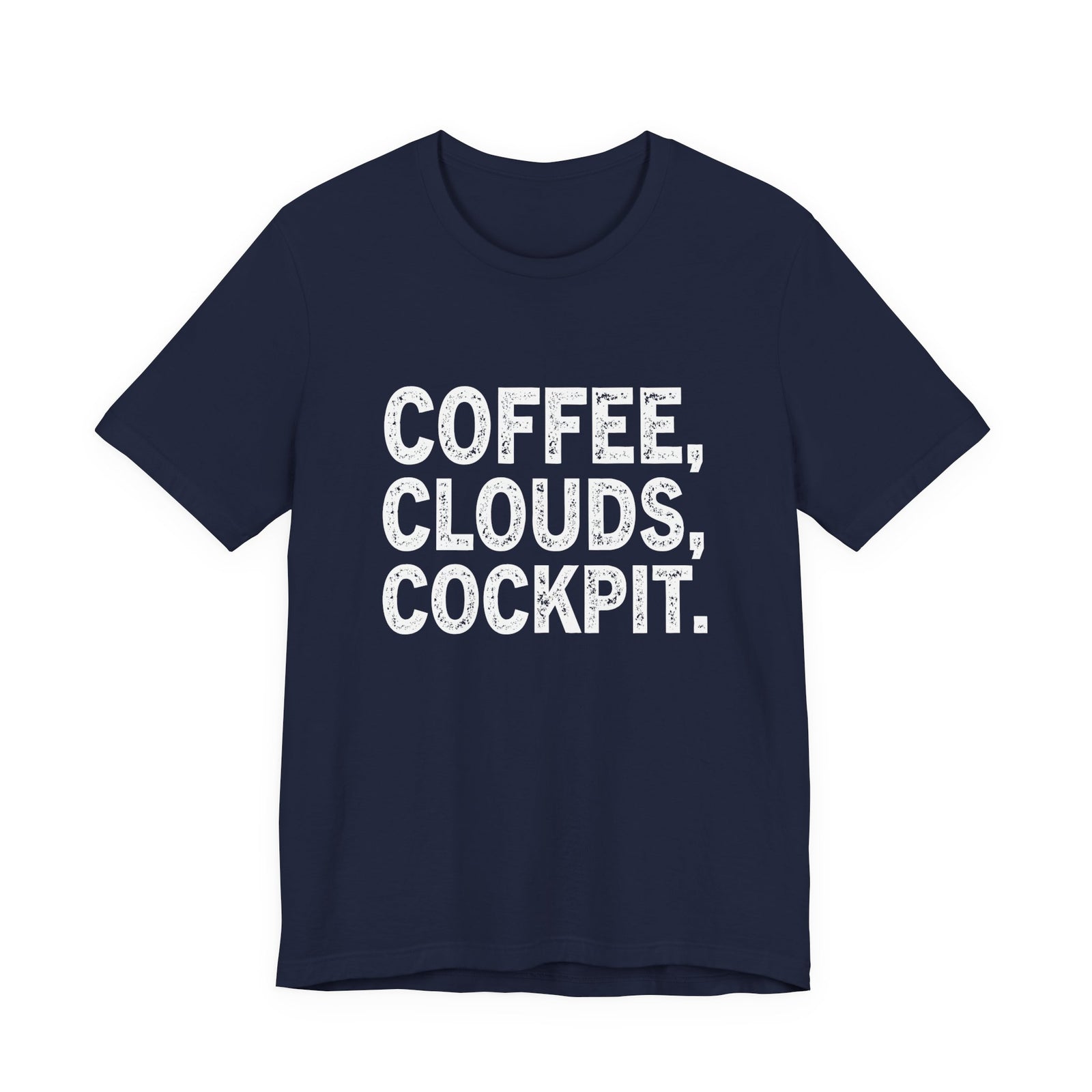 Coffee Clouds Cockpit Unisex Jersey Tee - Perfect for Aviation Enthusiasts