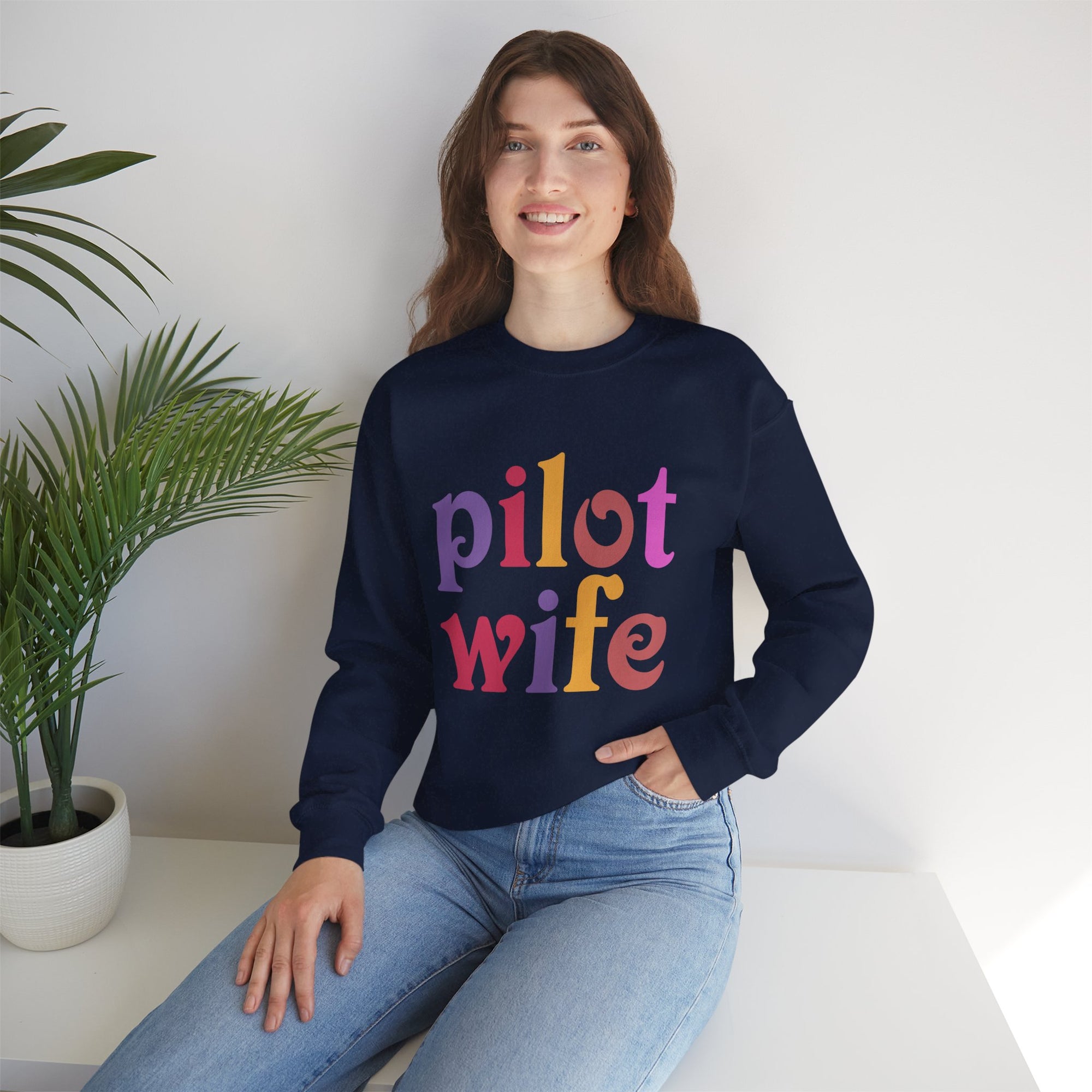 Pilot Wife Crewneck Sweatshirt - Travel Inspiring Cozy Apparel