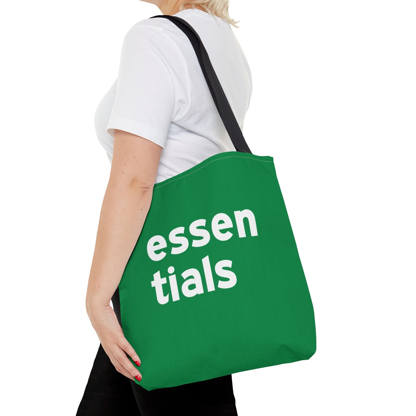 Essentials Tote Bag — Printed Green Travel Tote