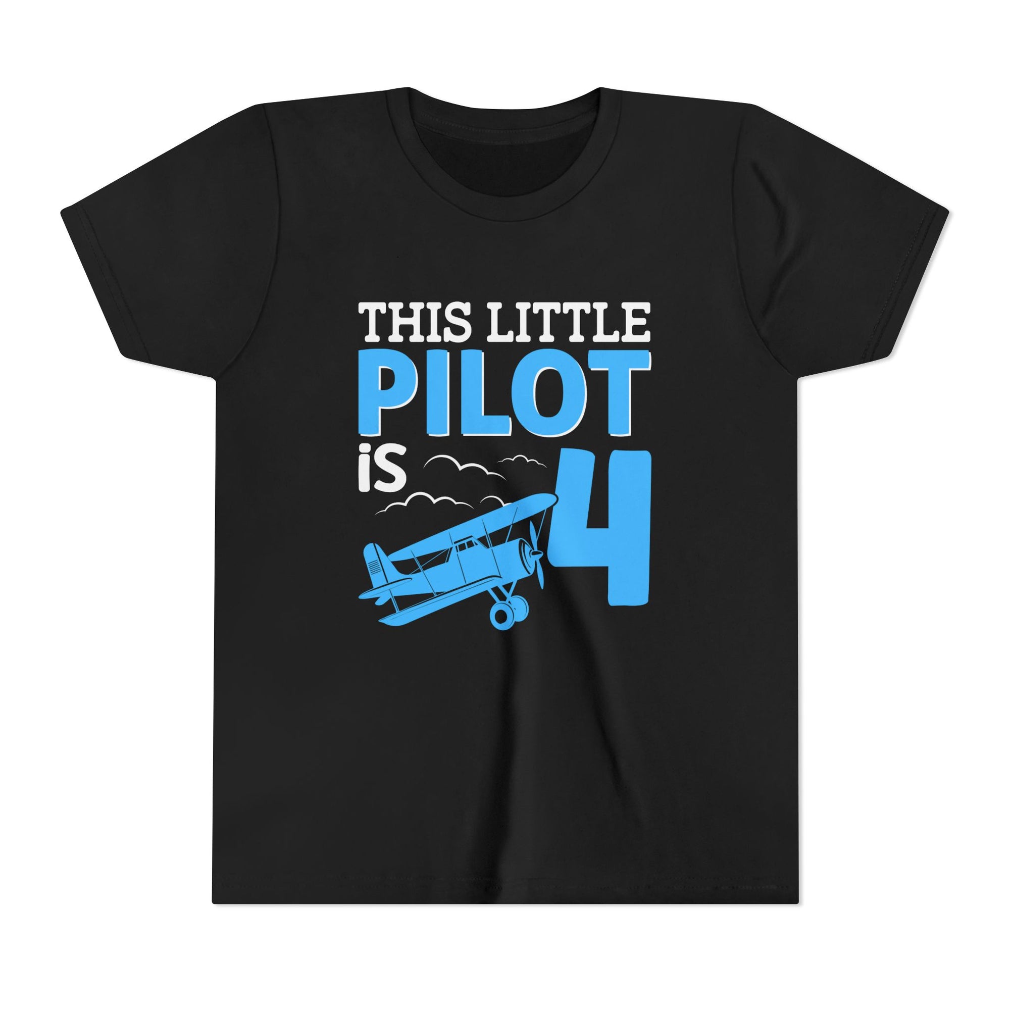 This Little Pilot Is 4 - Unisex Youth Short Sleeve Tee