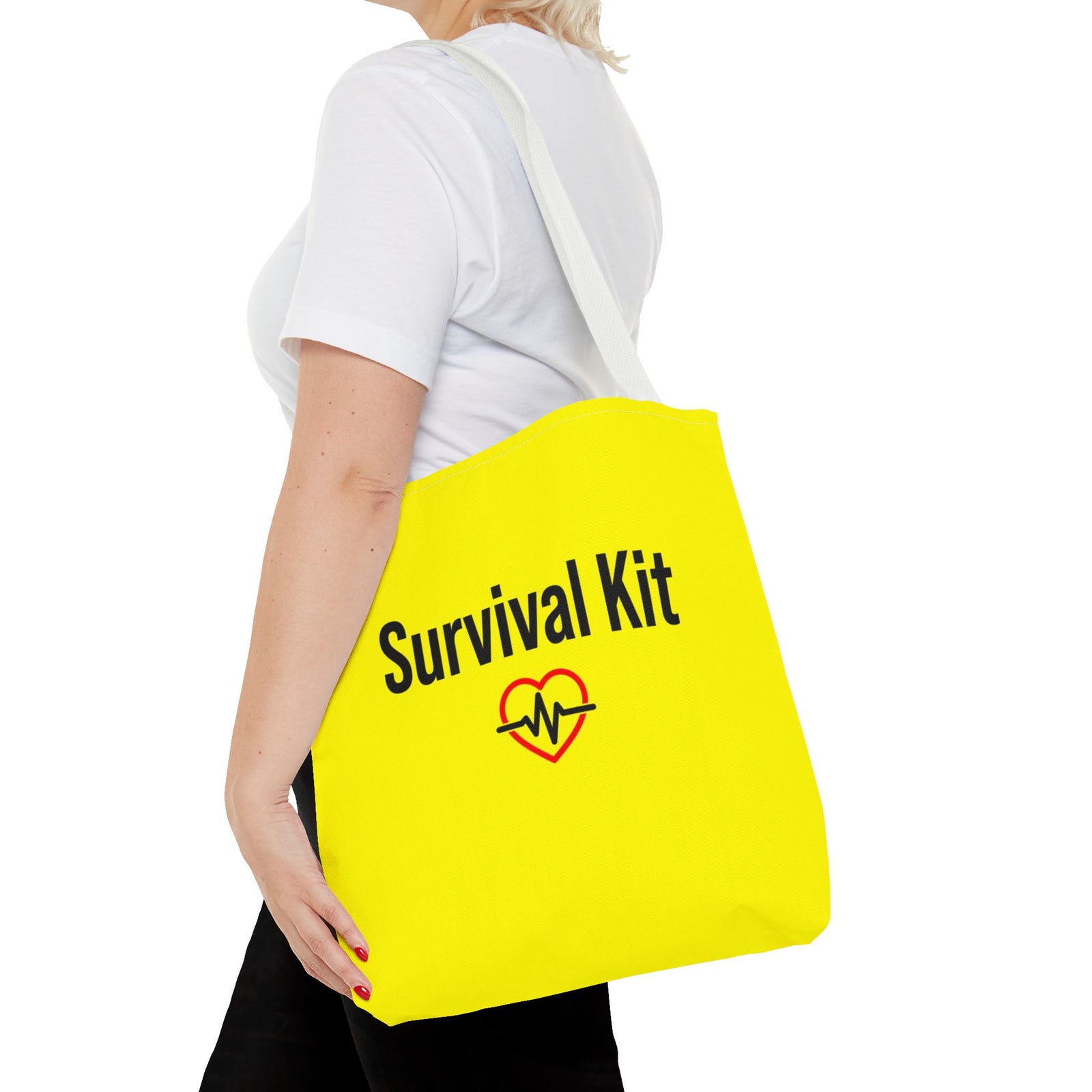 Survival Kit Tote Bag — Printed Green Travel Tote