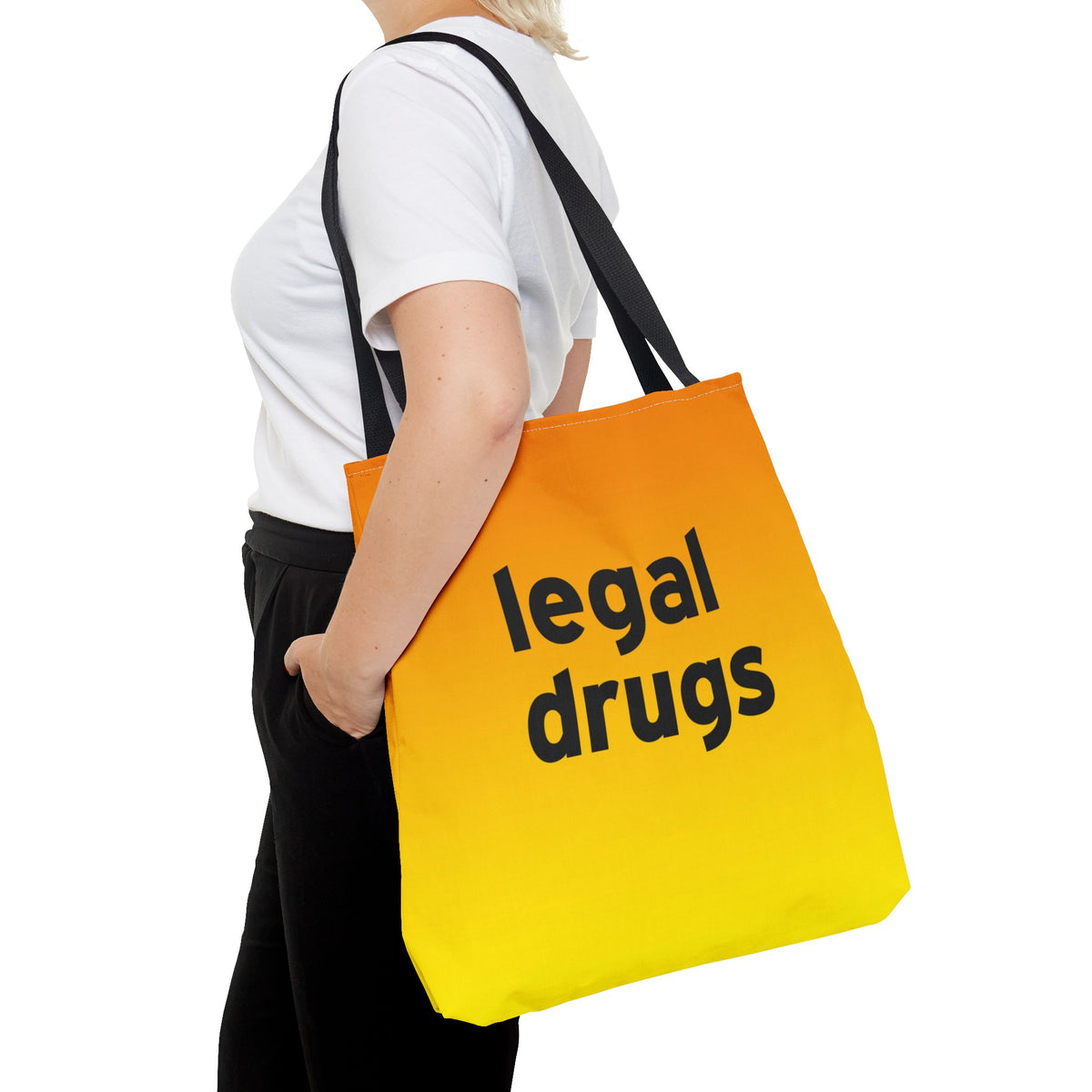 Legal Drugs Tote Bag — Printed Green Travel Tote