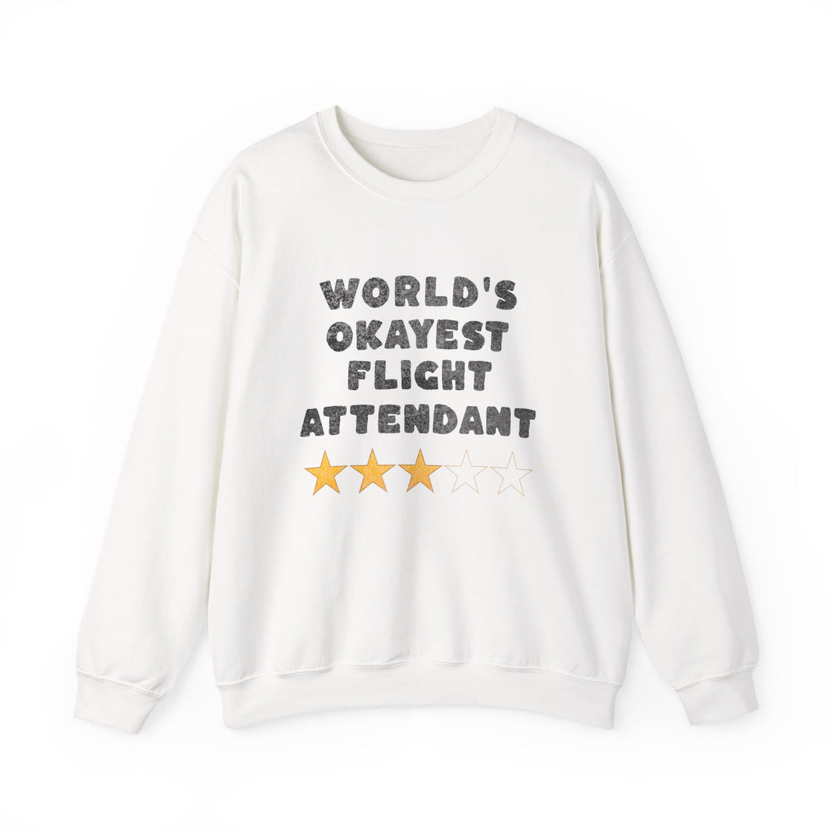 Worlds Okayest Flight Attendant Crewneck Sweatshirt - Travel Inspiring Cozy Apparel