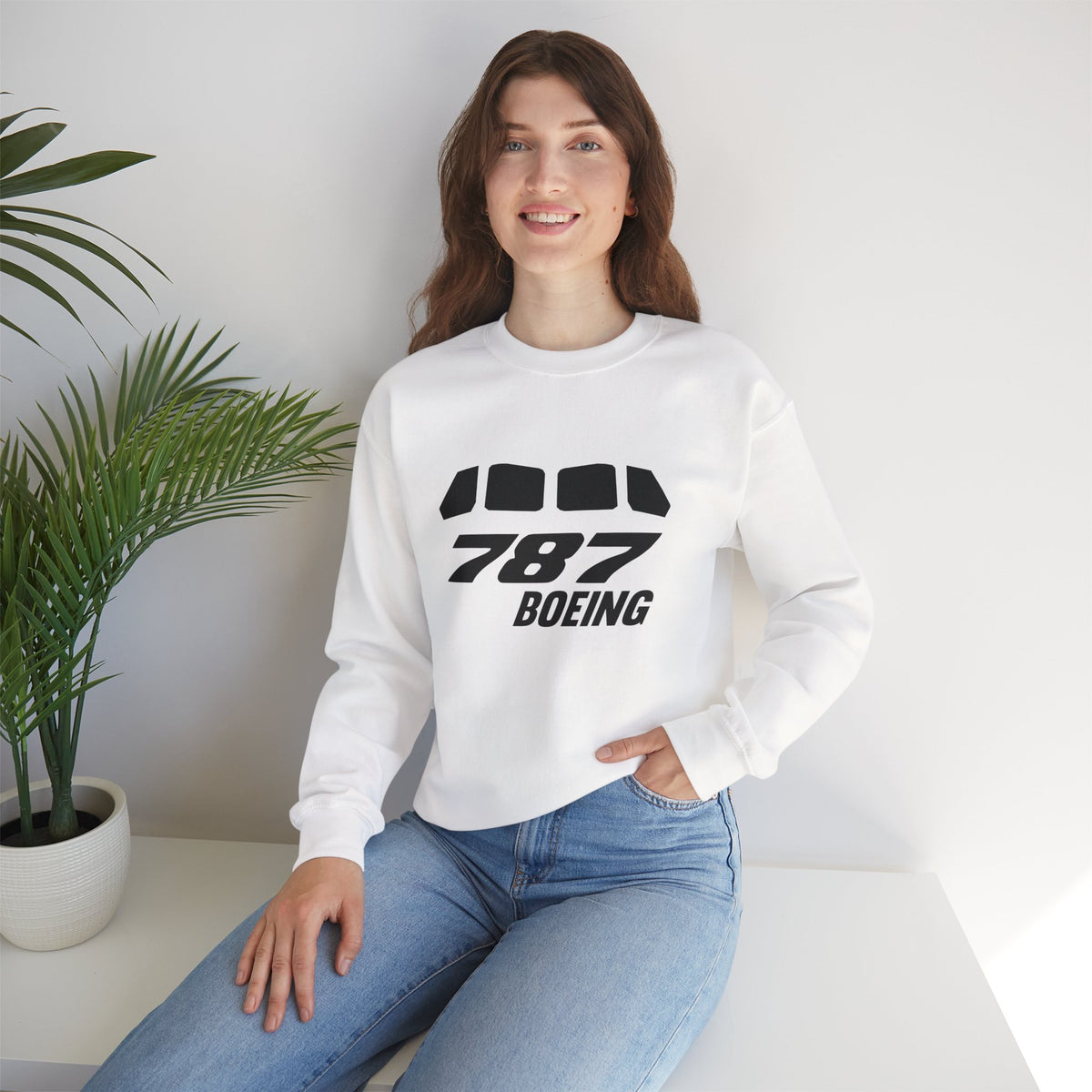 Boeing 787 Windshield Crewneck Sweatshirt - Travel Inspiring Cozy Apparel
