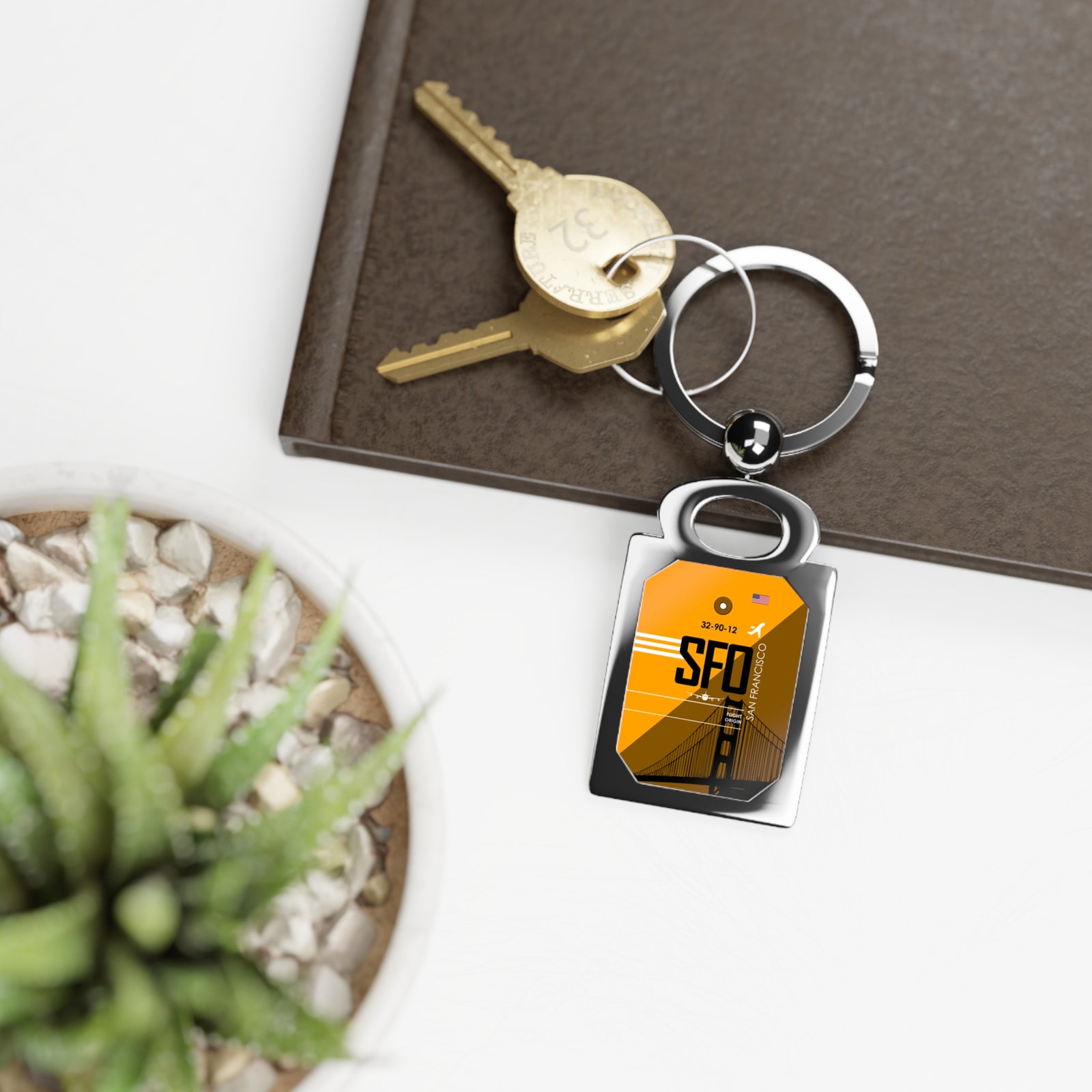 SFO - Rectangle Keyring