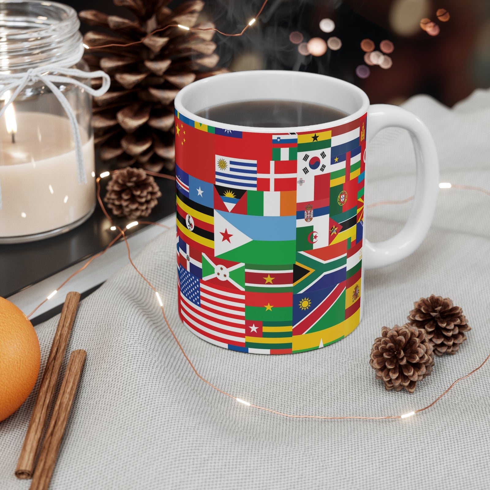 Flags - 11oz Ceramic Coffee Cup for Aviation Enthusiasts