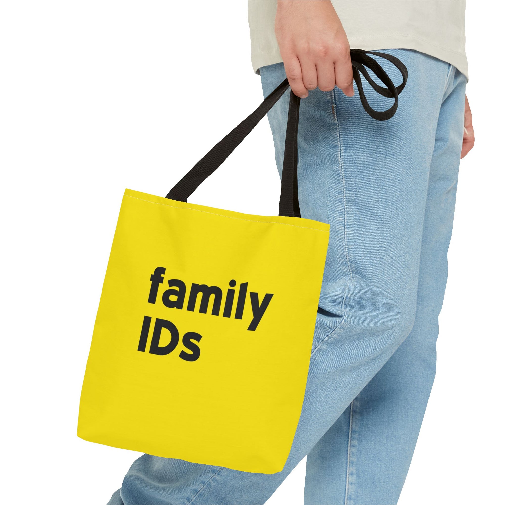 Family Ids Tote Bag — Printed Green Travel Tote