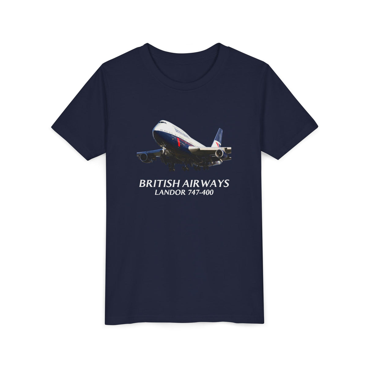 British Airways Landor 747-400 - Unisex Youth Short Sleeve Tee