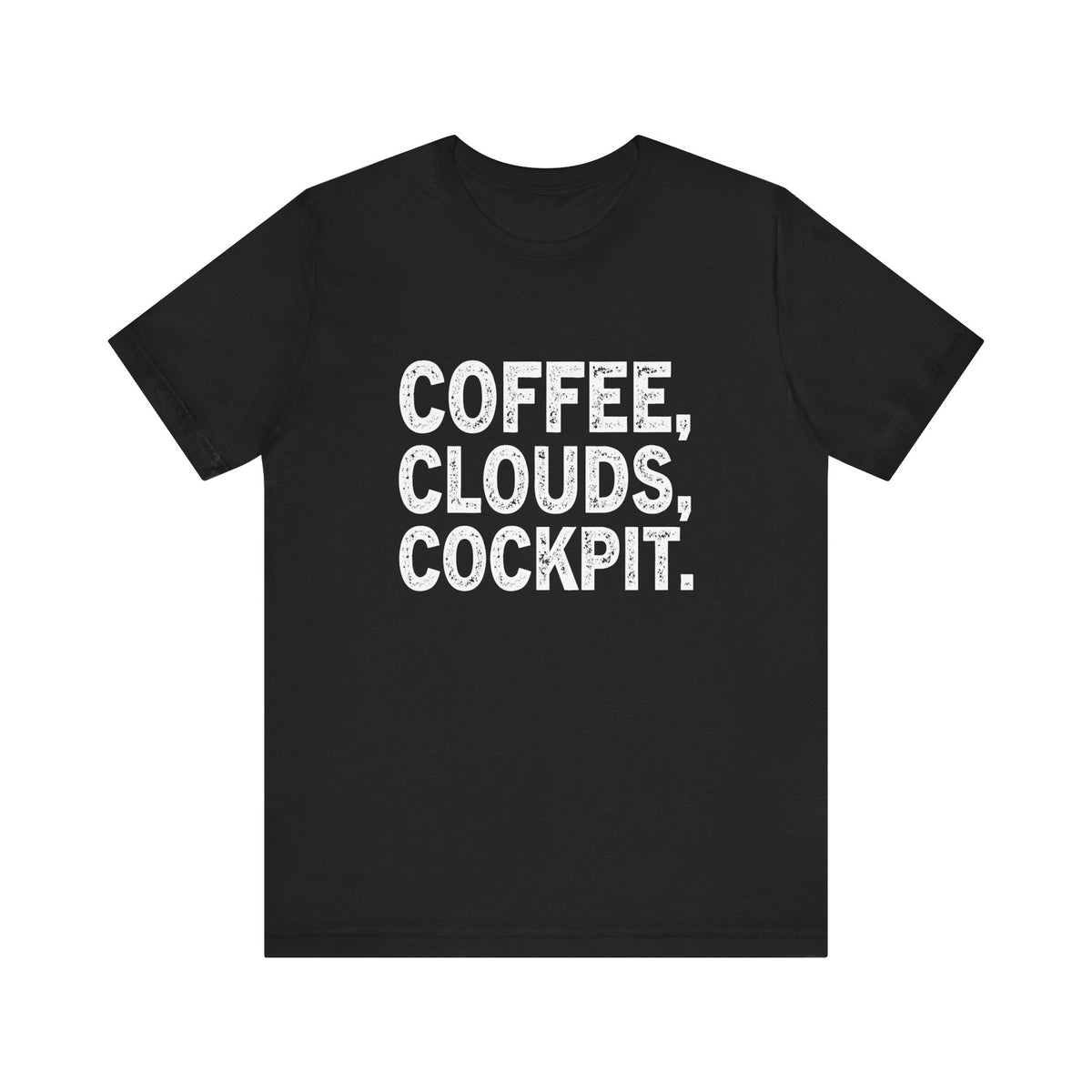 Coffee Clouds Cockpit Unisex Jersey Tee - Perfect for Aviation Enthusiasts