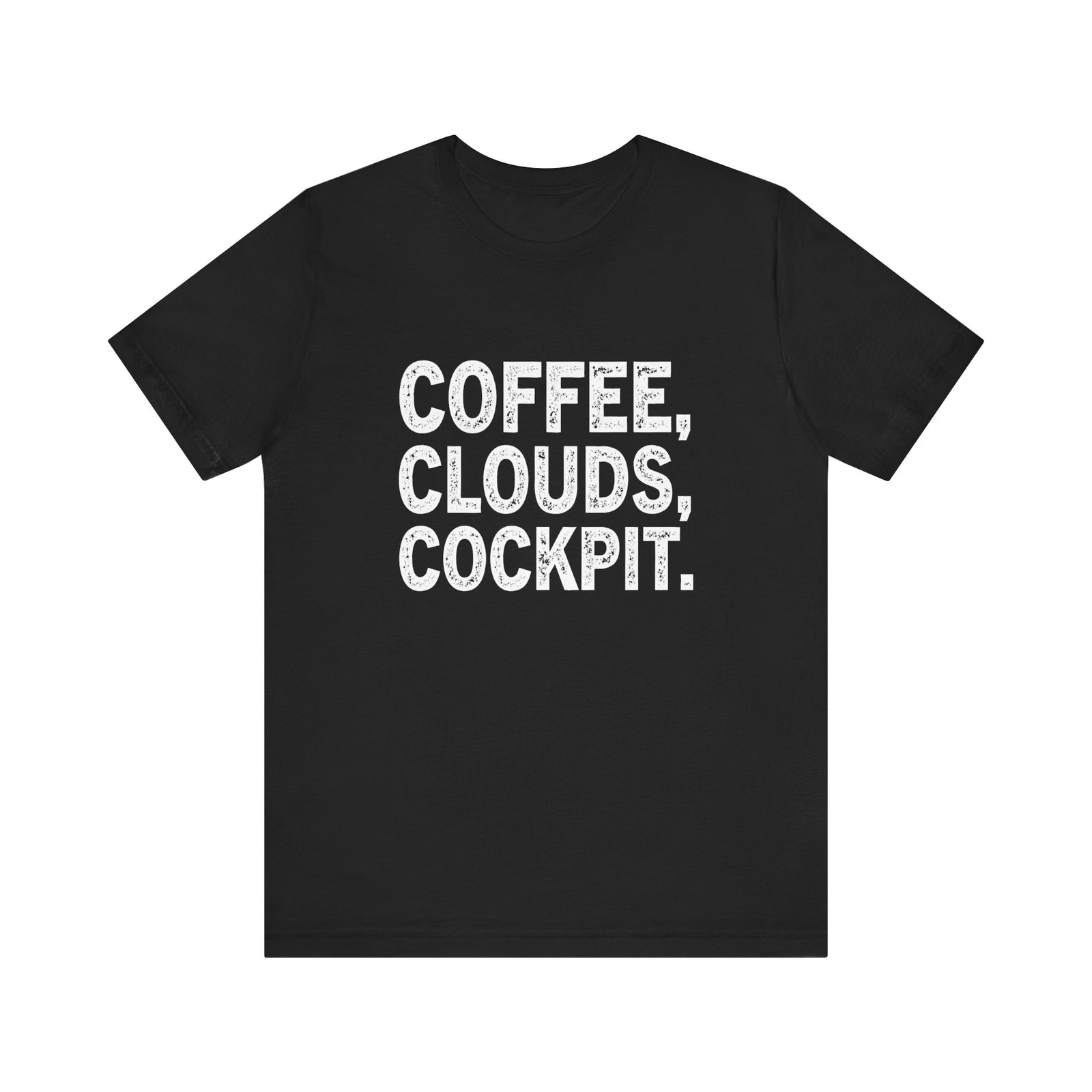 Coffee Clouds Cockpit Unisex Jersey Tee - Perfect for Aviation Enthusiasts