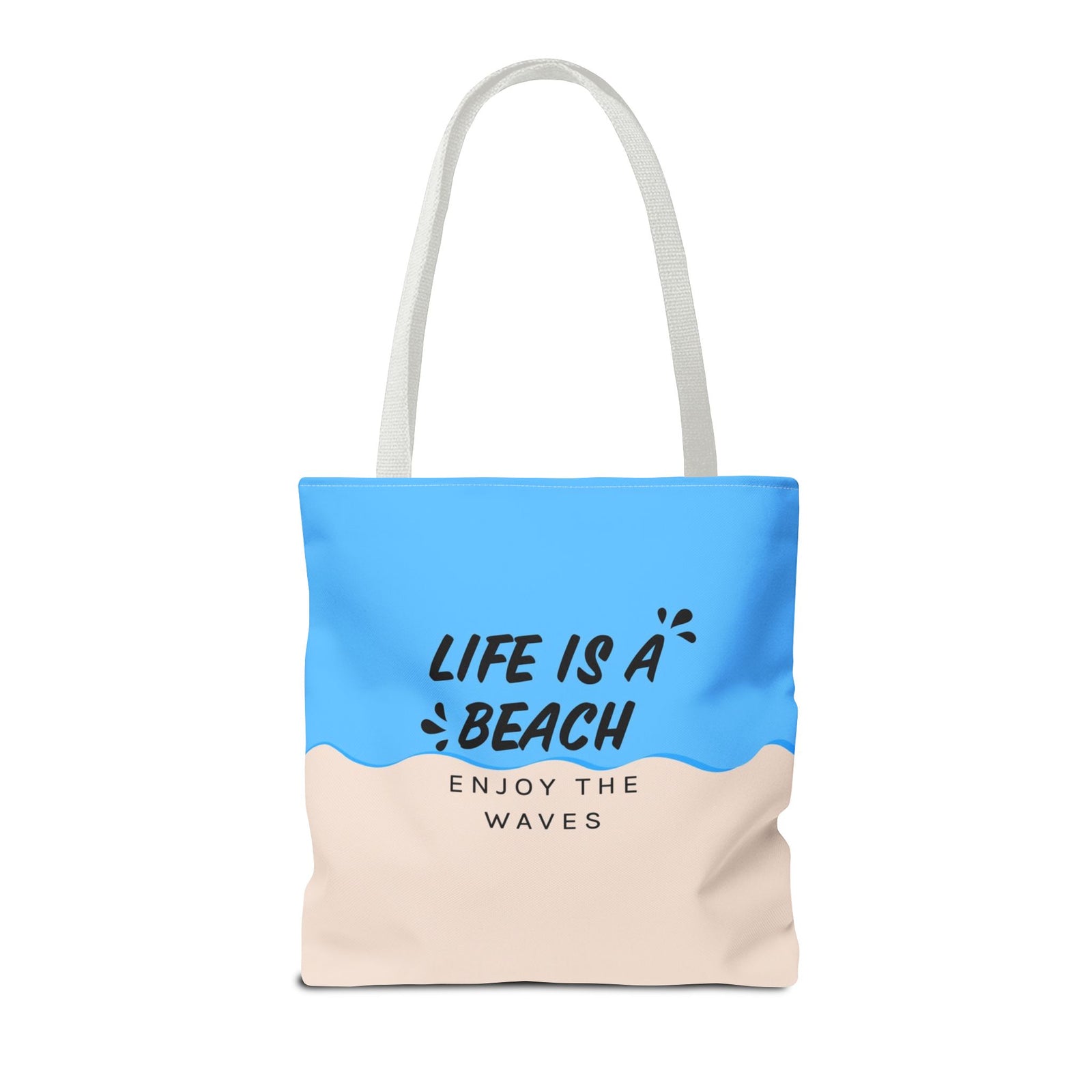 Life Is A Beach Tote Bag — Printed Green Travel Tote