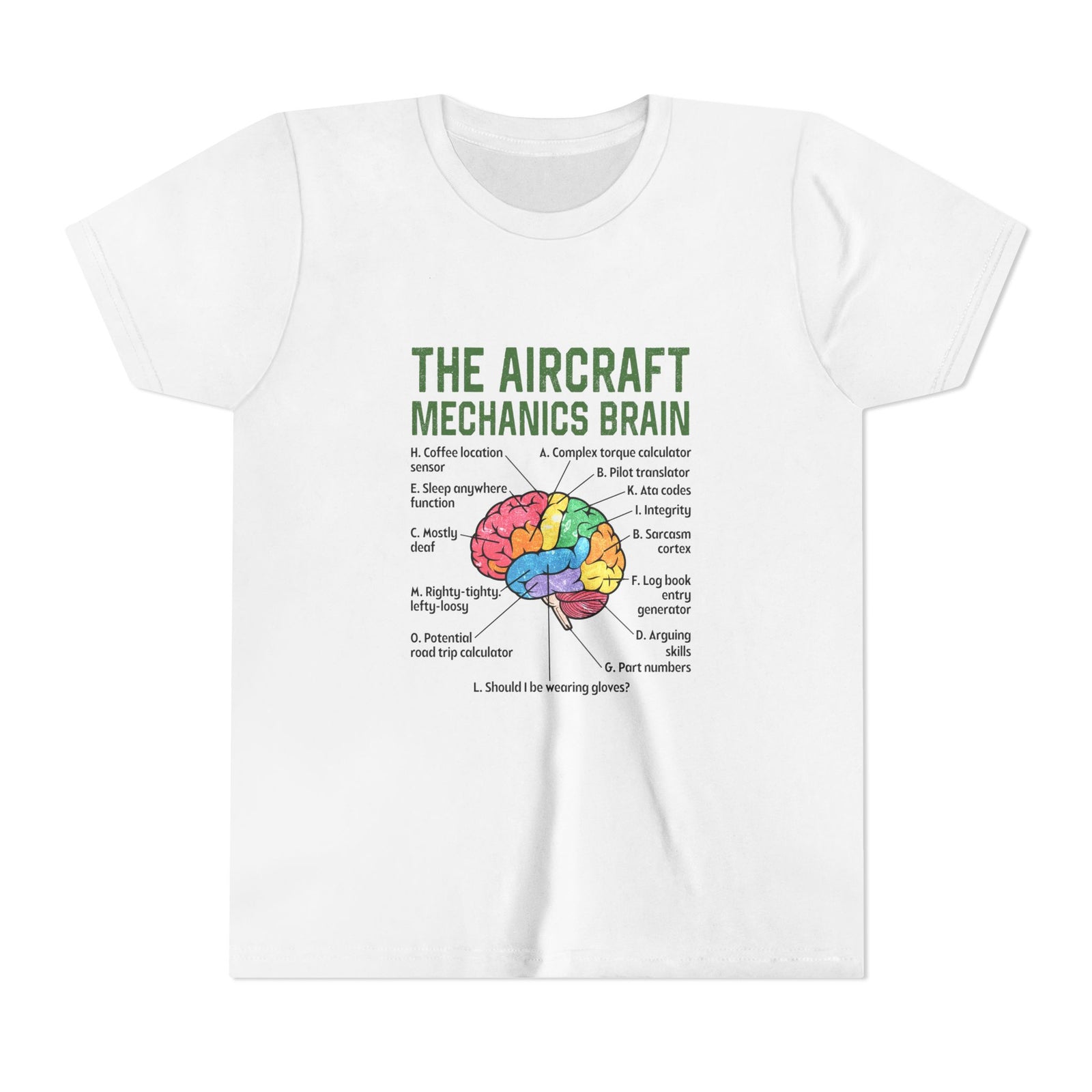 The Aircraft Mechanics Brain  - Unisex Youth Short Sleeve Tee