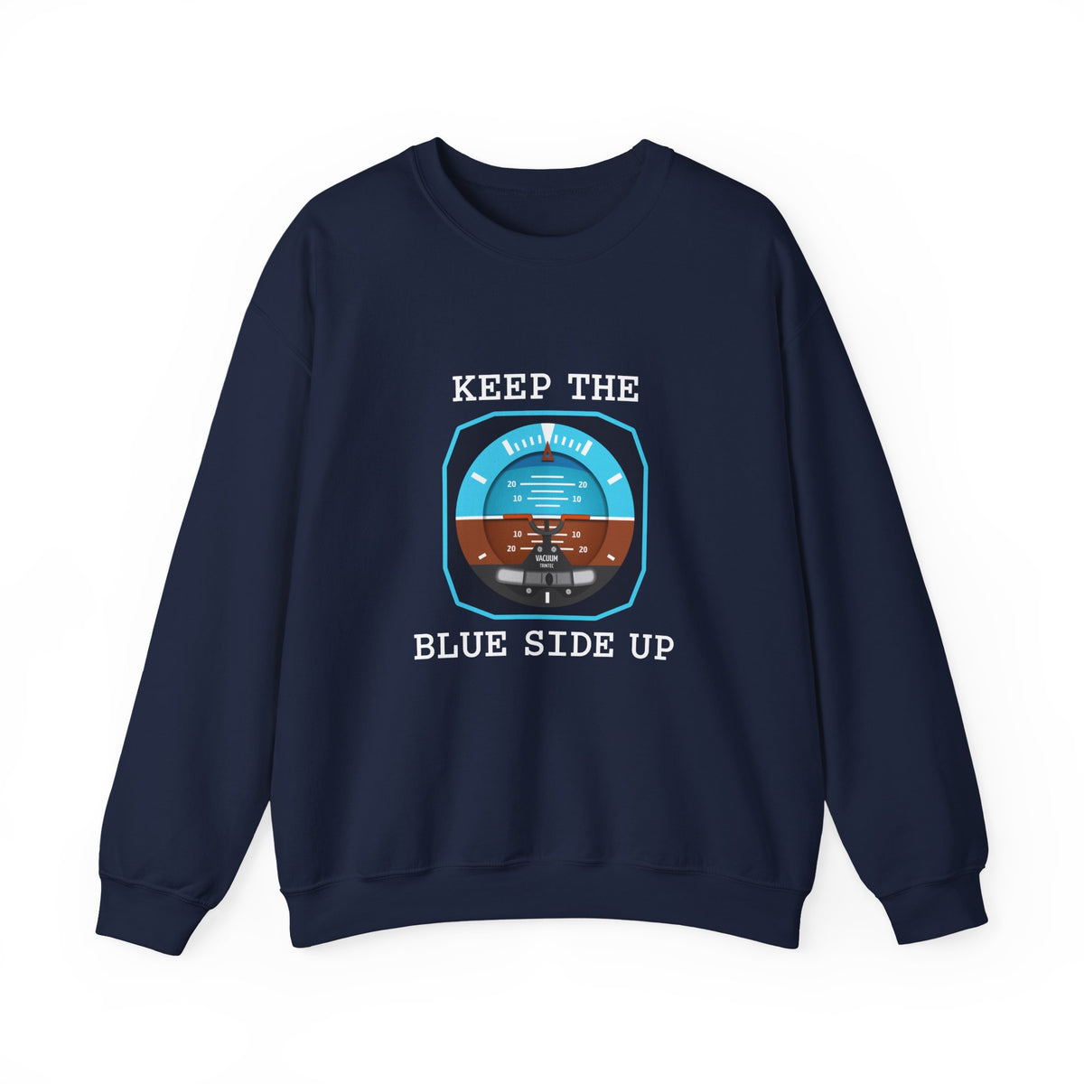 Keep The Blue Side Up Crewneck Sweatshirt - Travel Inspiring Cozy Apparel