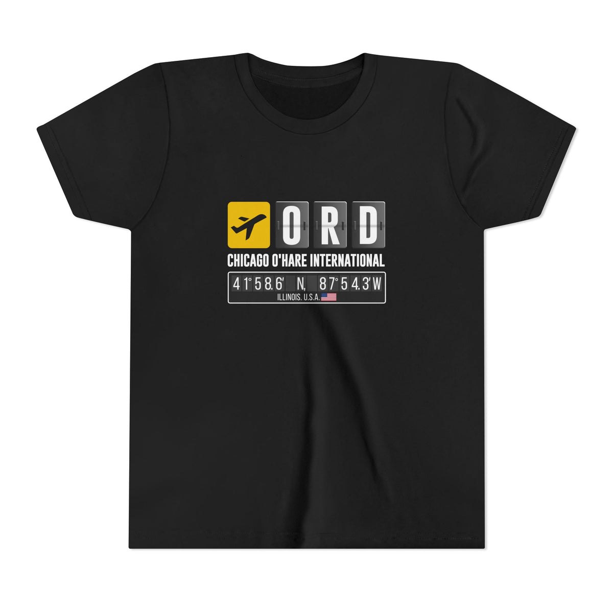 ORD Chicago O'Hare International Airport    - Unisex Youth Short Sleeve Tee