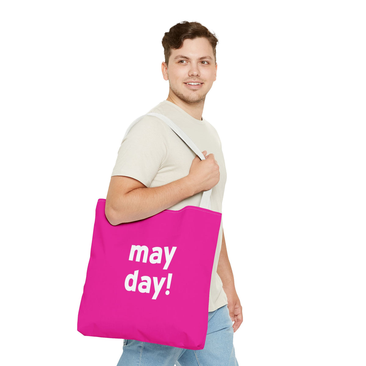 May Day! Tote Bag — Printed Green Travel Tote
