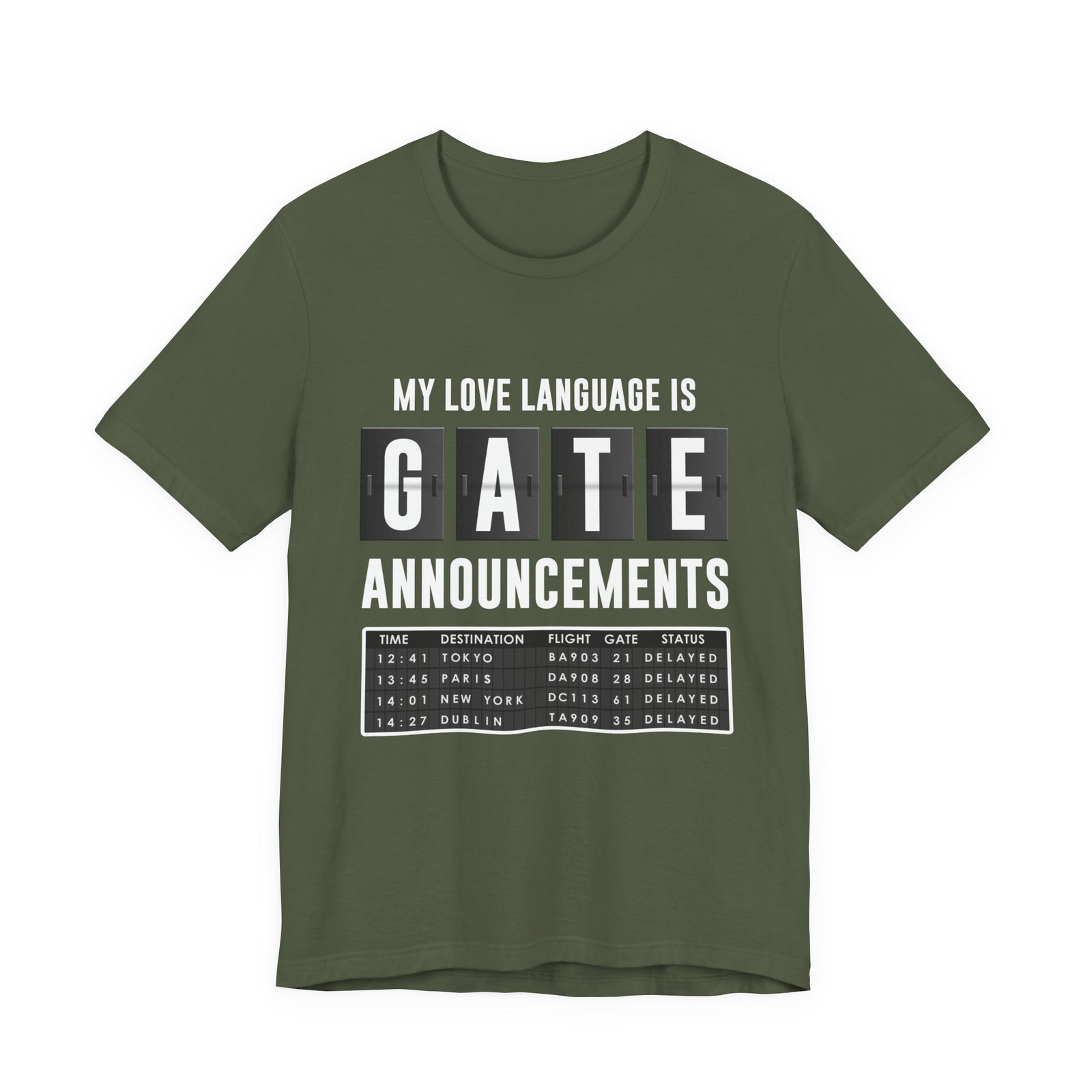 My Love Language Is Gate Announcement - Unisex Jersey Tee