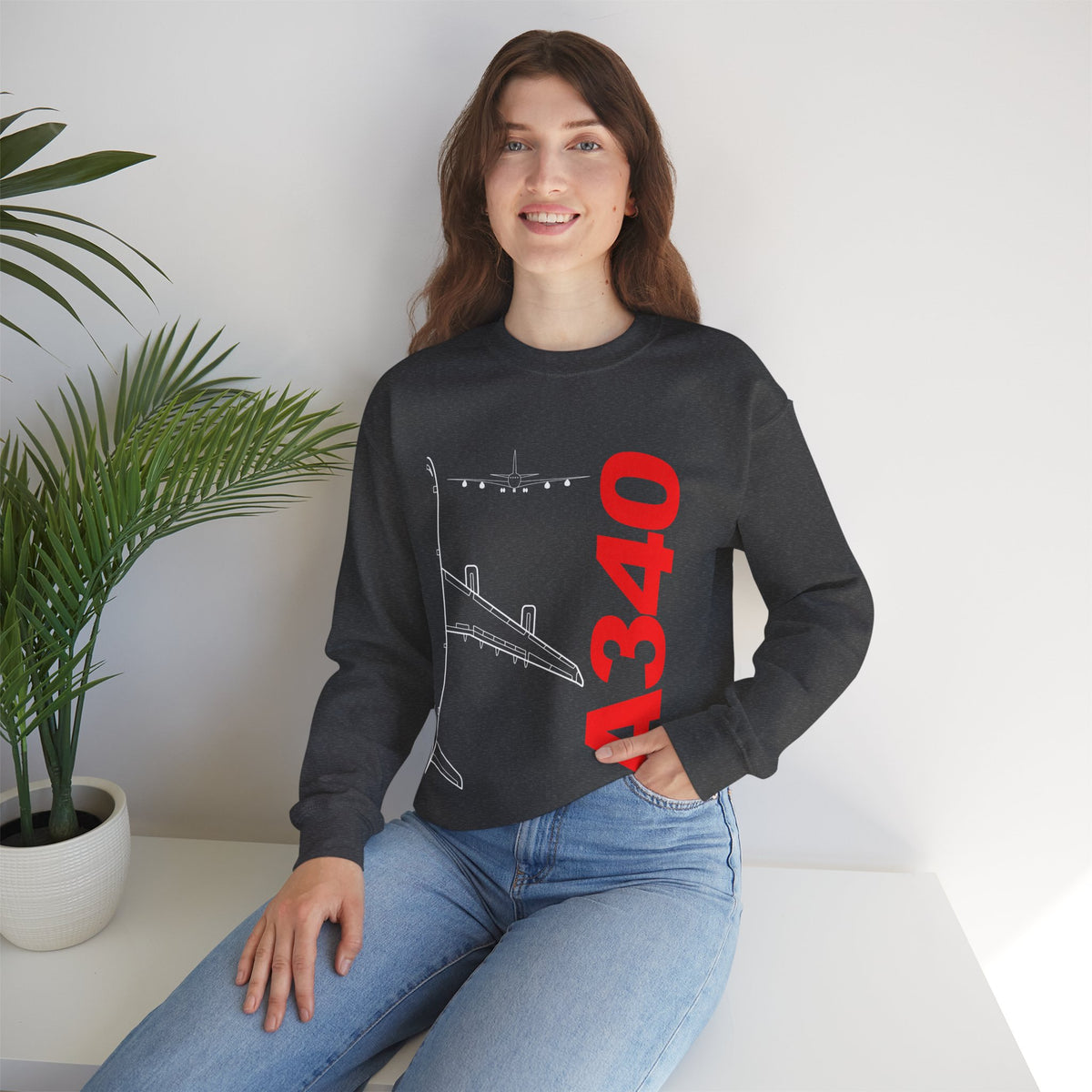 Airbus A340 Crewneck Sweatshirt - Travel Inspiring Cozy Apparel