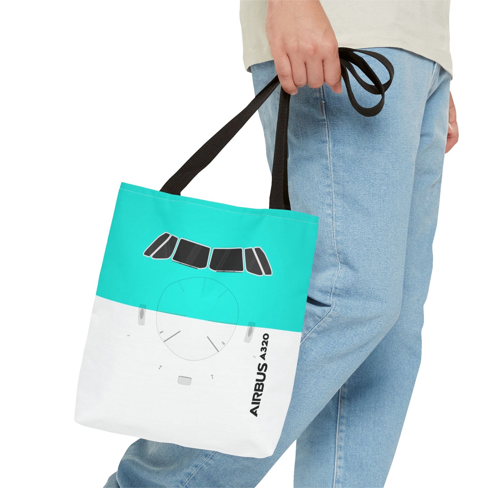 A320 Tote Bag — Printed Green Travel Tote