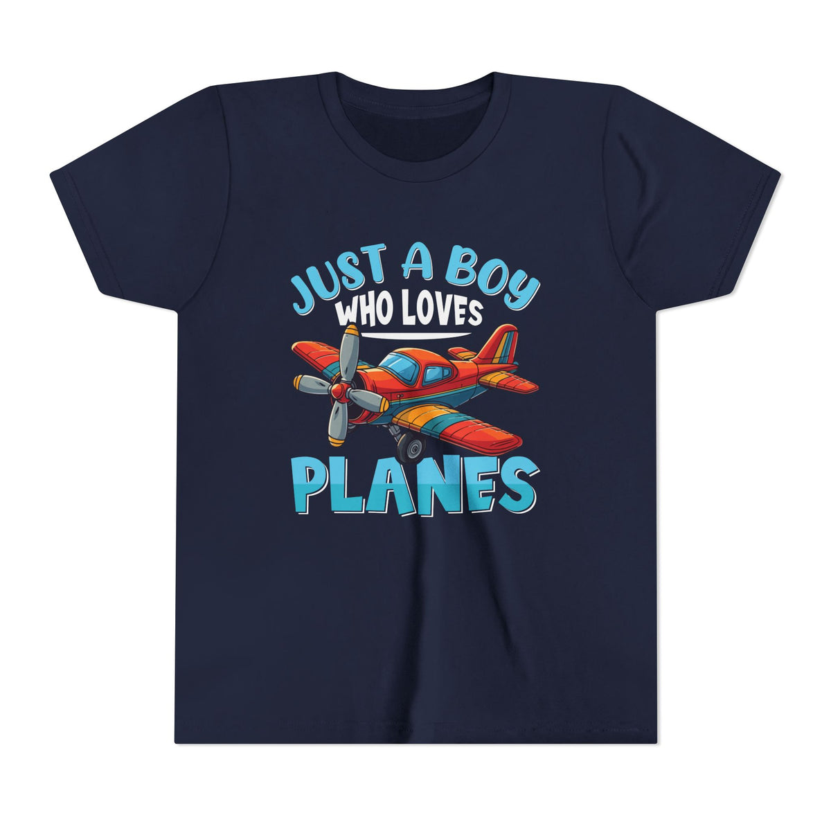 Just A Boy Who Loves Planes    - Unisex Youth Short Sleeve Tee