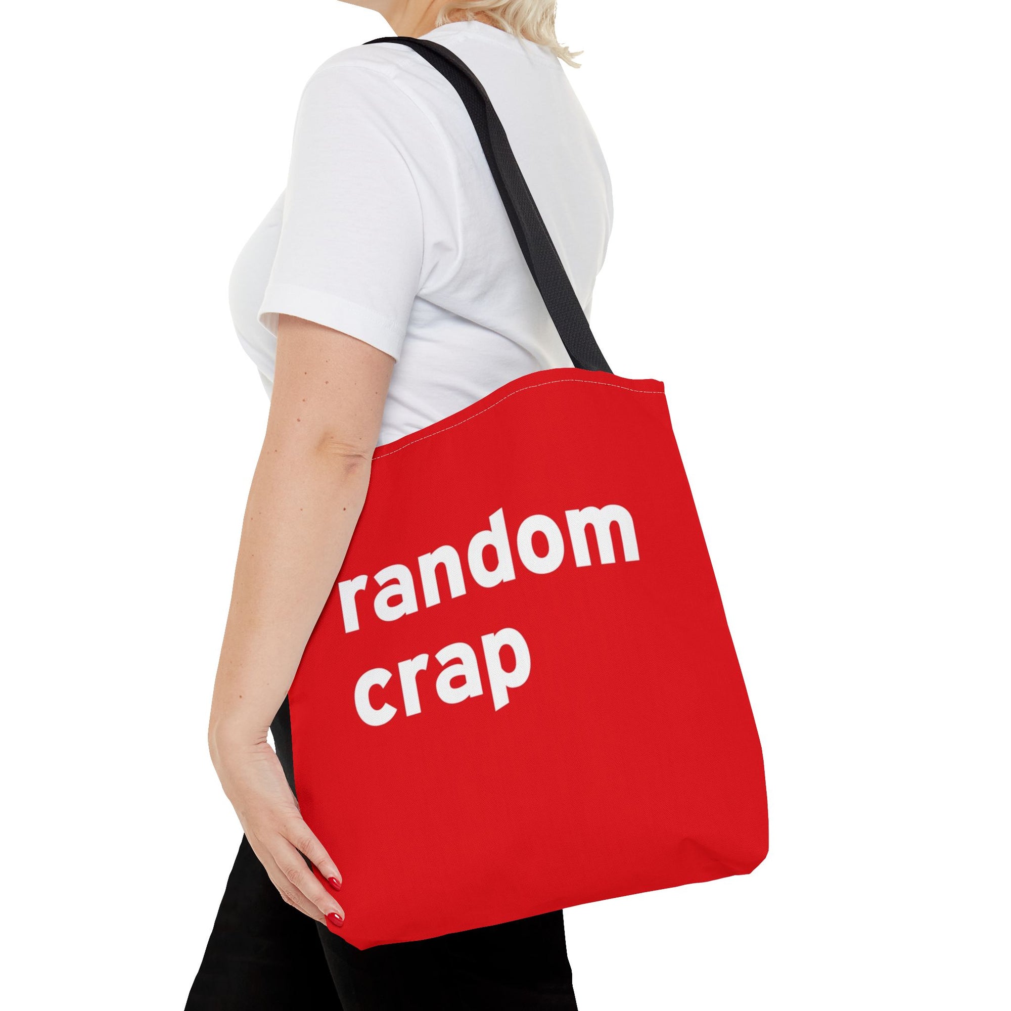 Random Crap Tote Bag — Printed Green Travel Tote