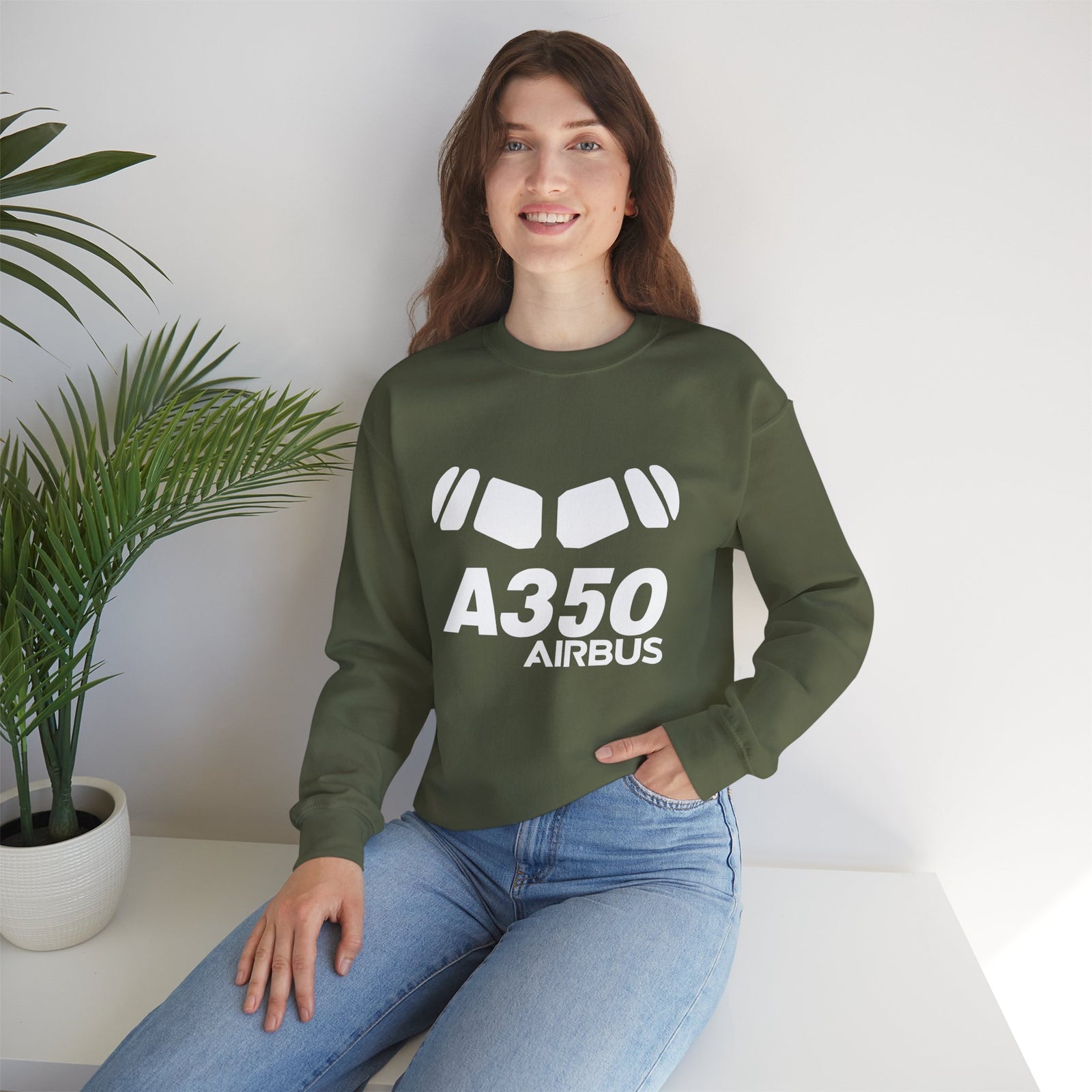 Airbus A350 Windshield Crewneck Sweatshirt - Travel Inspiring Cozy Apparel