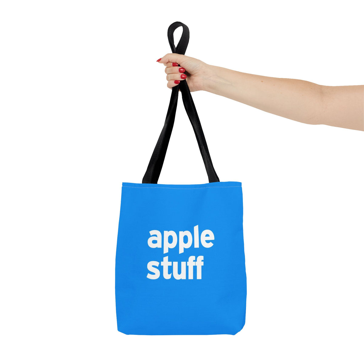 Apple Stuff Tote Bag — Printed Green Travel Tote