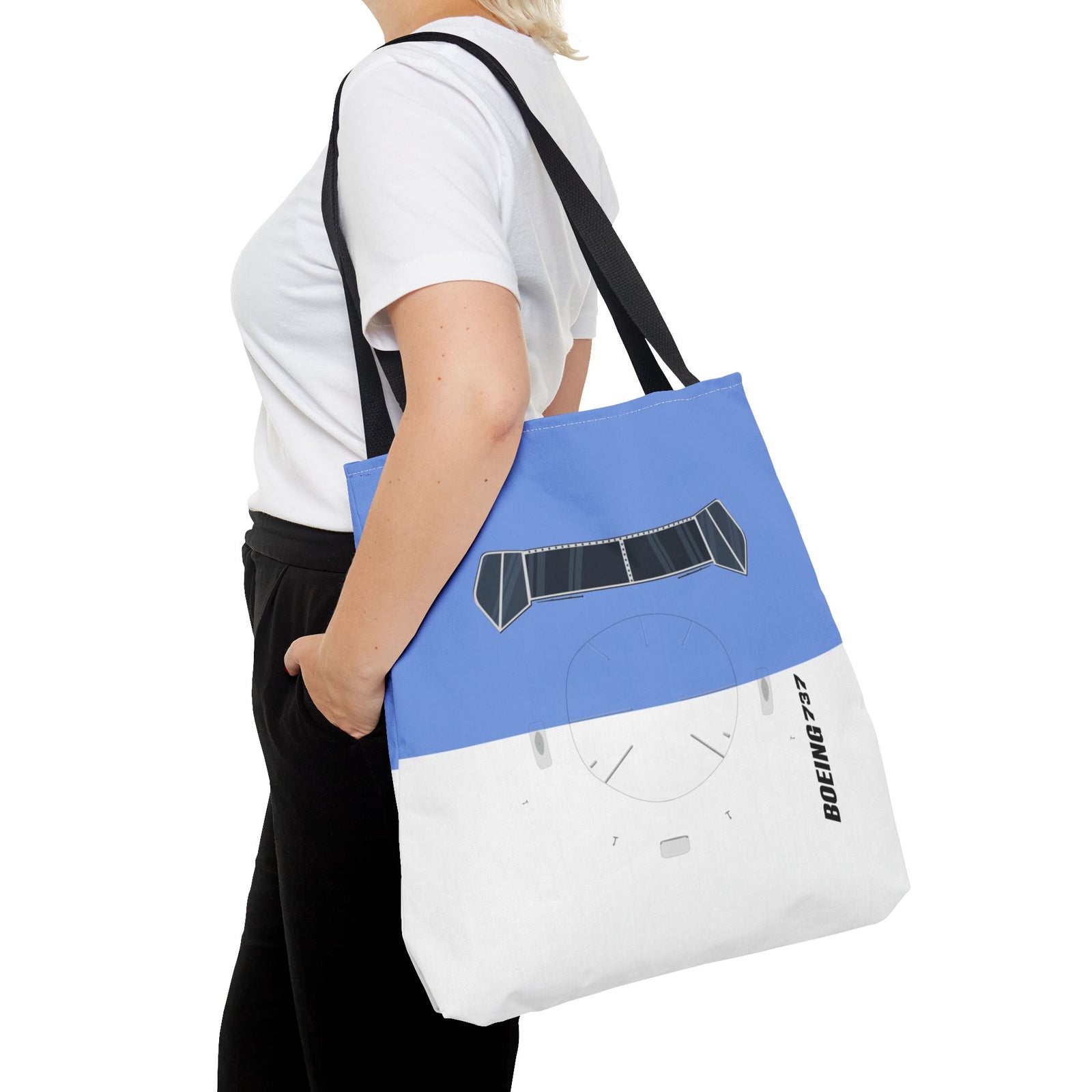 737 Tote Bag — Printed Green Travel Tote