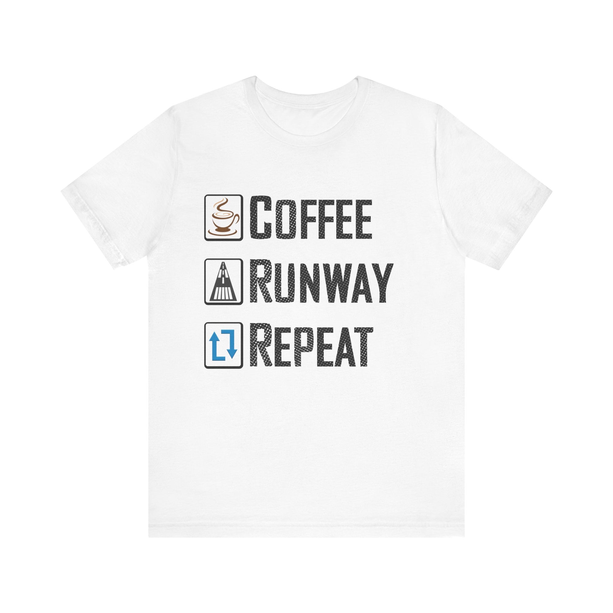 Coffee Runway Repeat - Unisex Jersey Tee