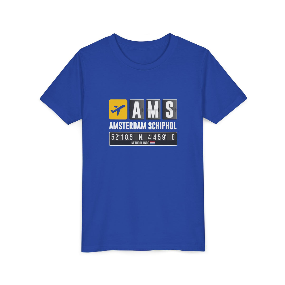 AMS Amsterdam Airport Schiphol    - Unisex Youth Short Sleeve Tee