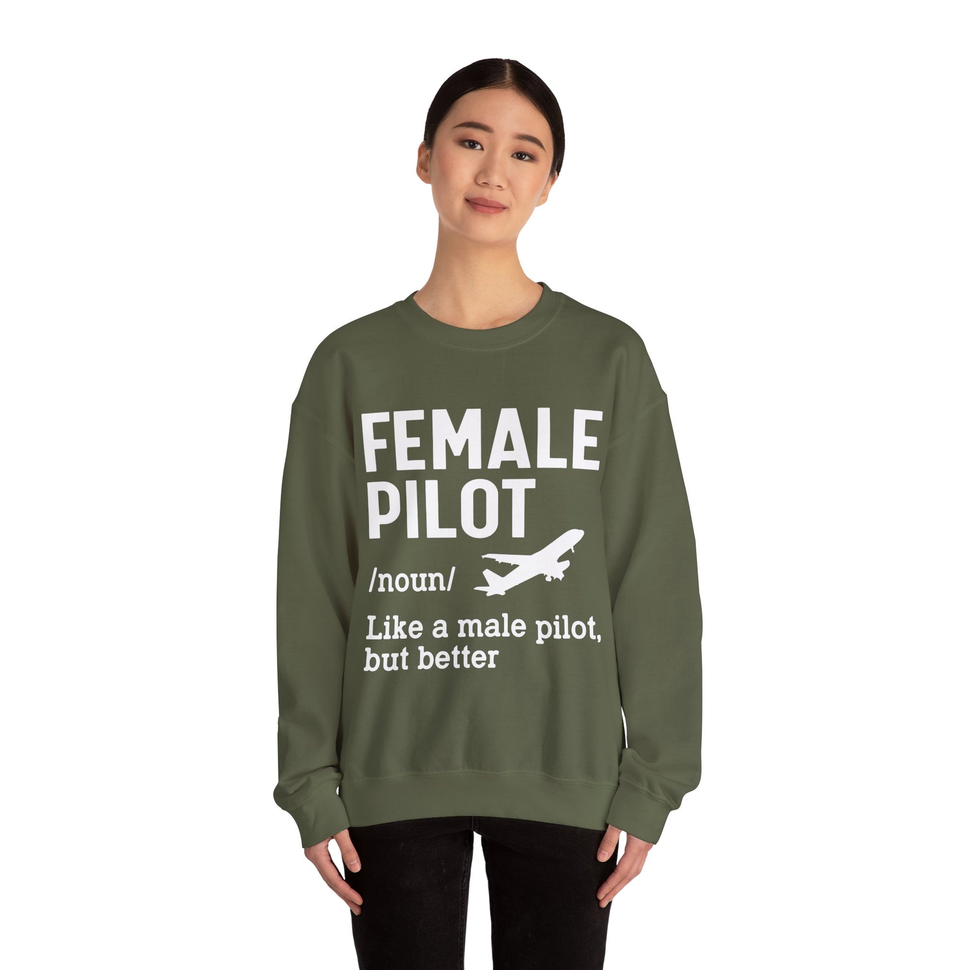 Female Pilot -  Unisex Crewneck Sweatshirt