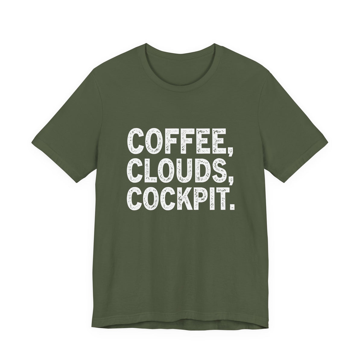 Coffee Clouds Cockpit Unisex Jersey Tee - Perfect for Aviation Enthusiasts