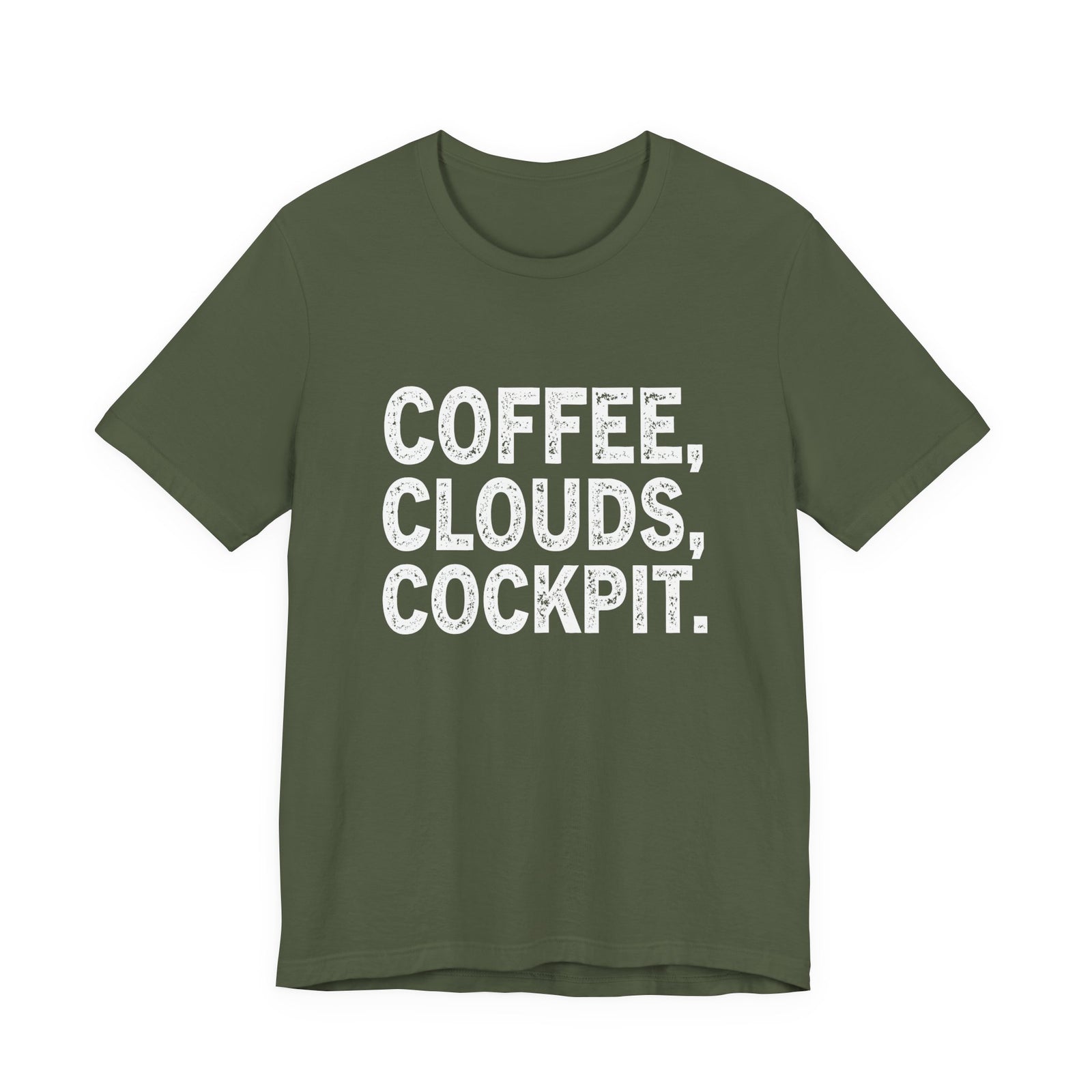 Coffee Clouds Cockpit Unisex Jersey Tee - Perfect for Aviation Enthusiasts
