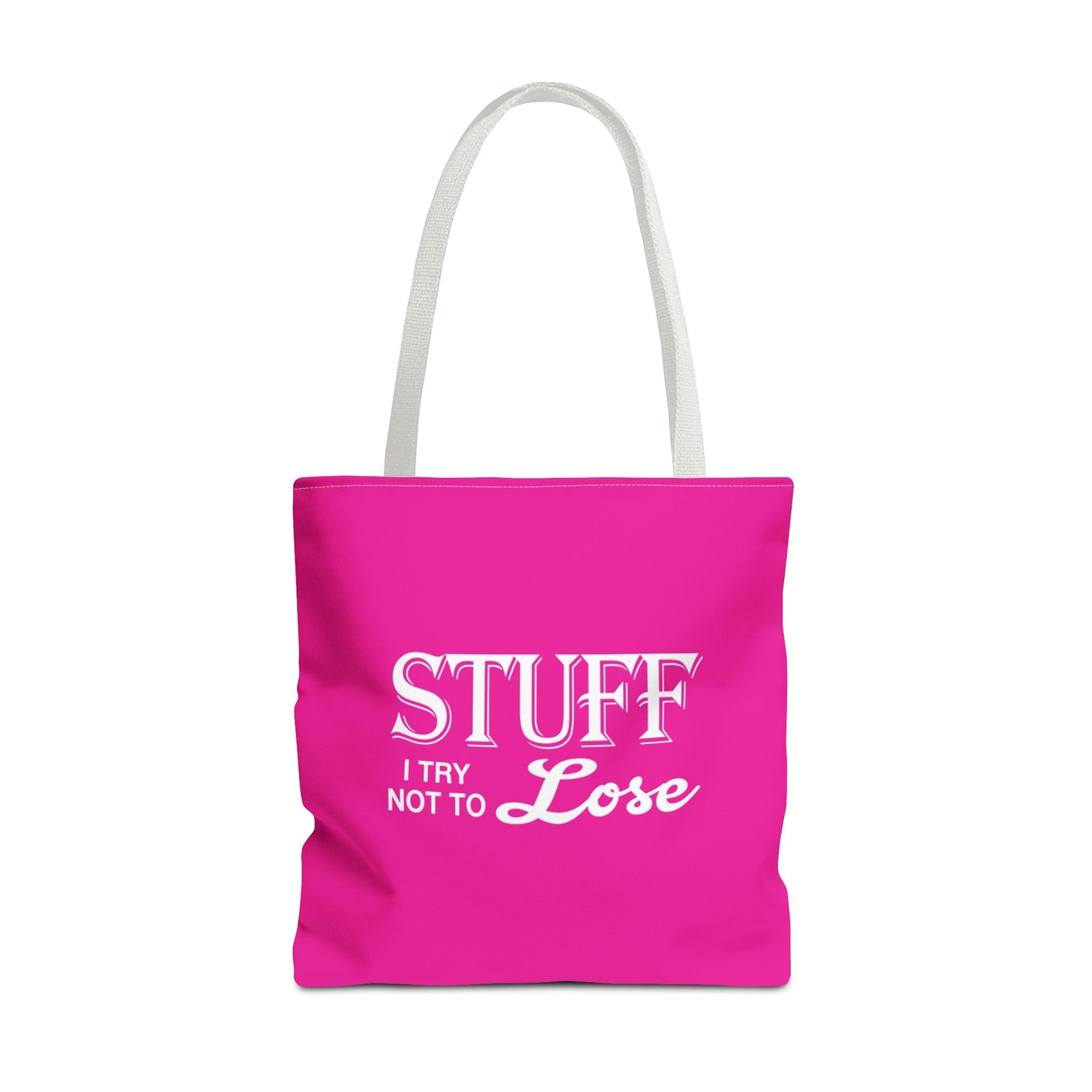 Stuff I Try Not To Lose Tote Bag — Printed Green Travel Tote
